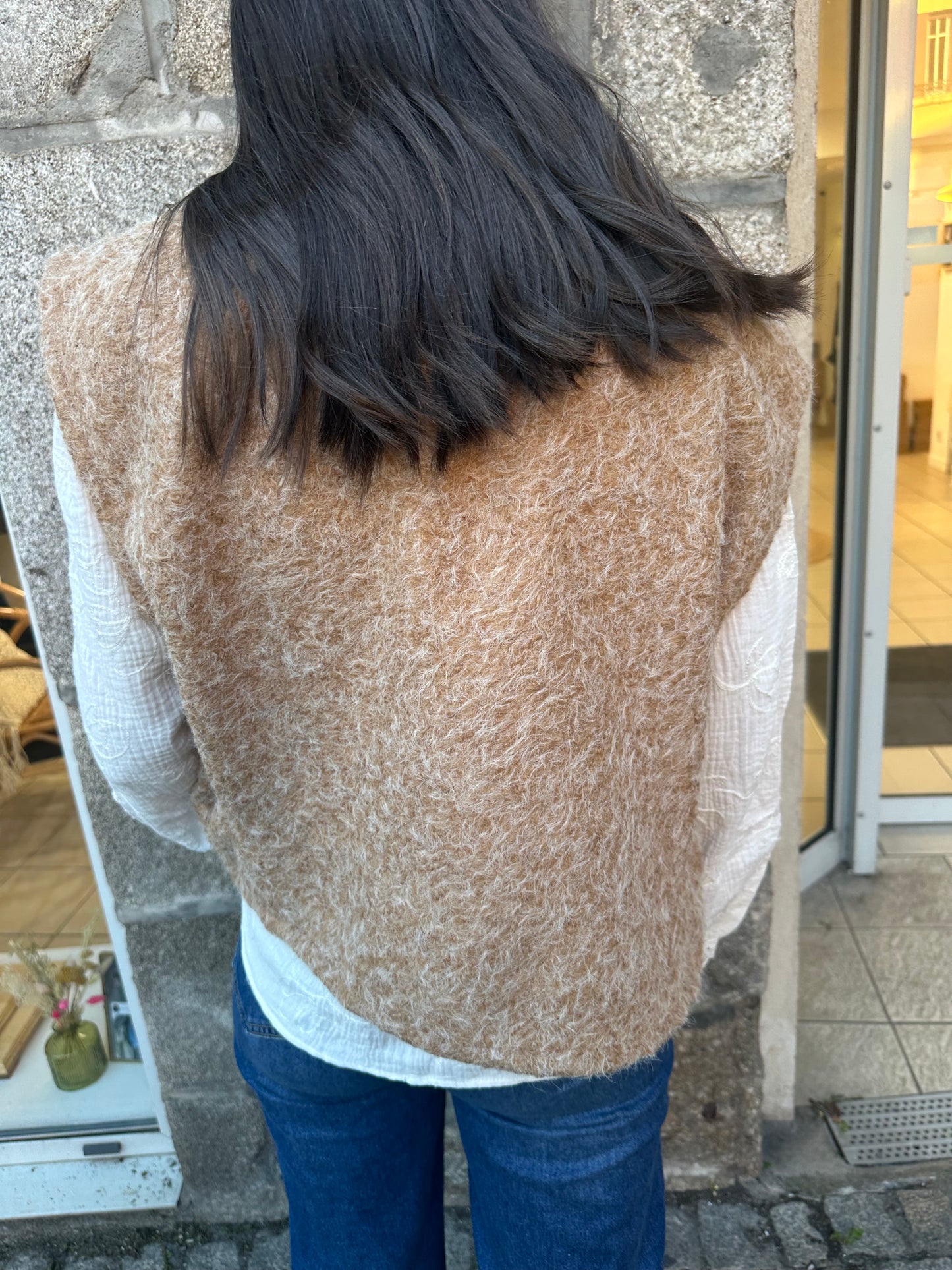 Veste sans manches camel ♡