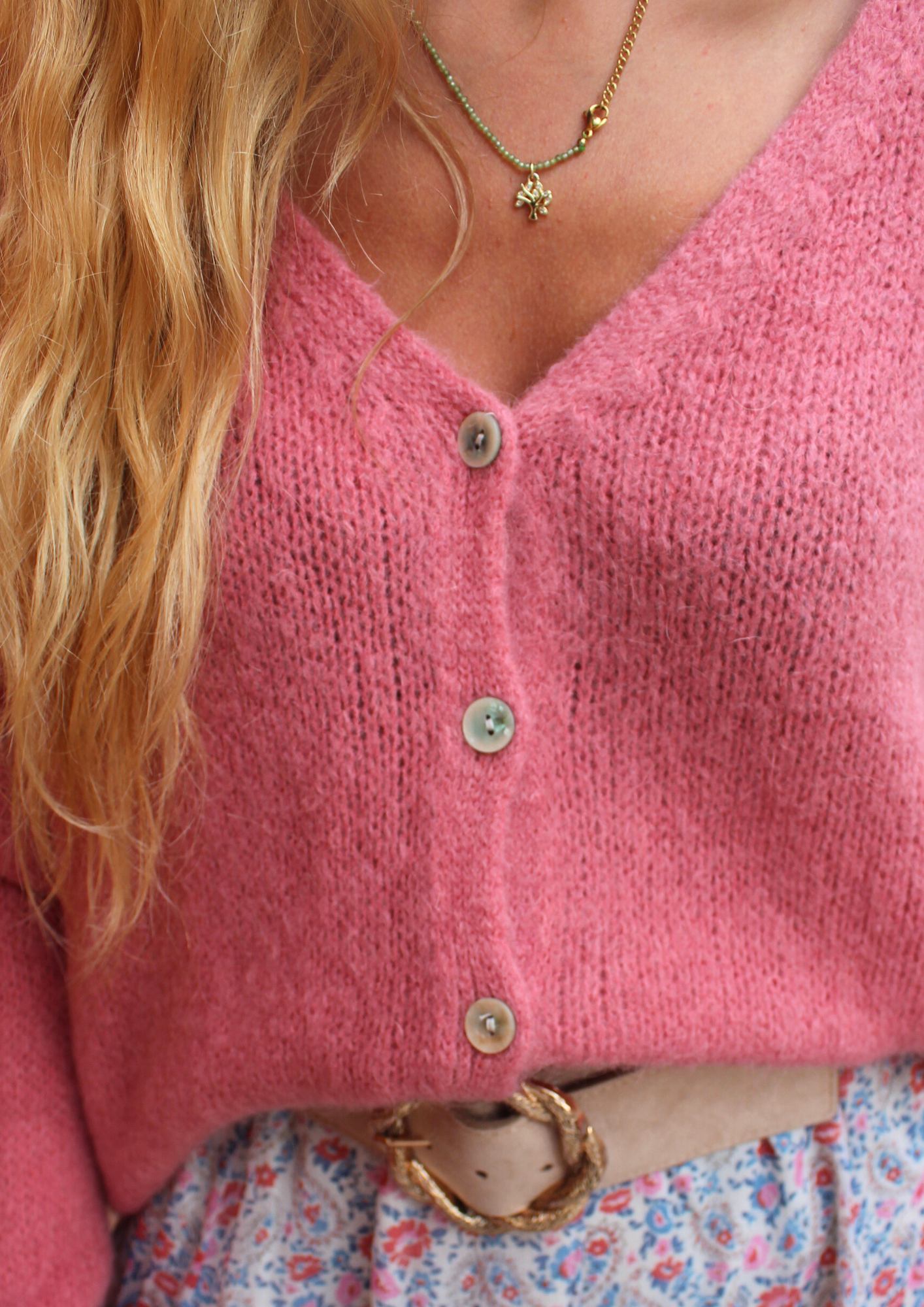 Gilet doudou vieux rose ♡