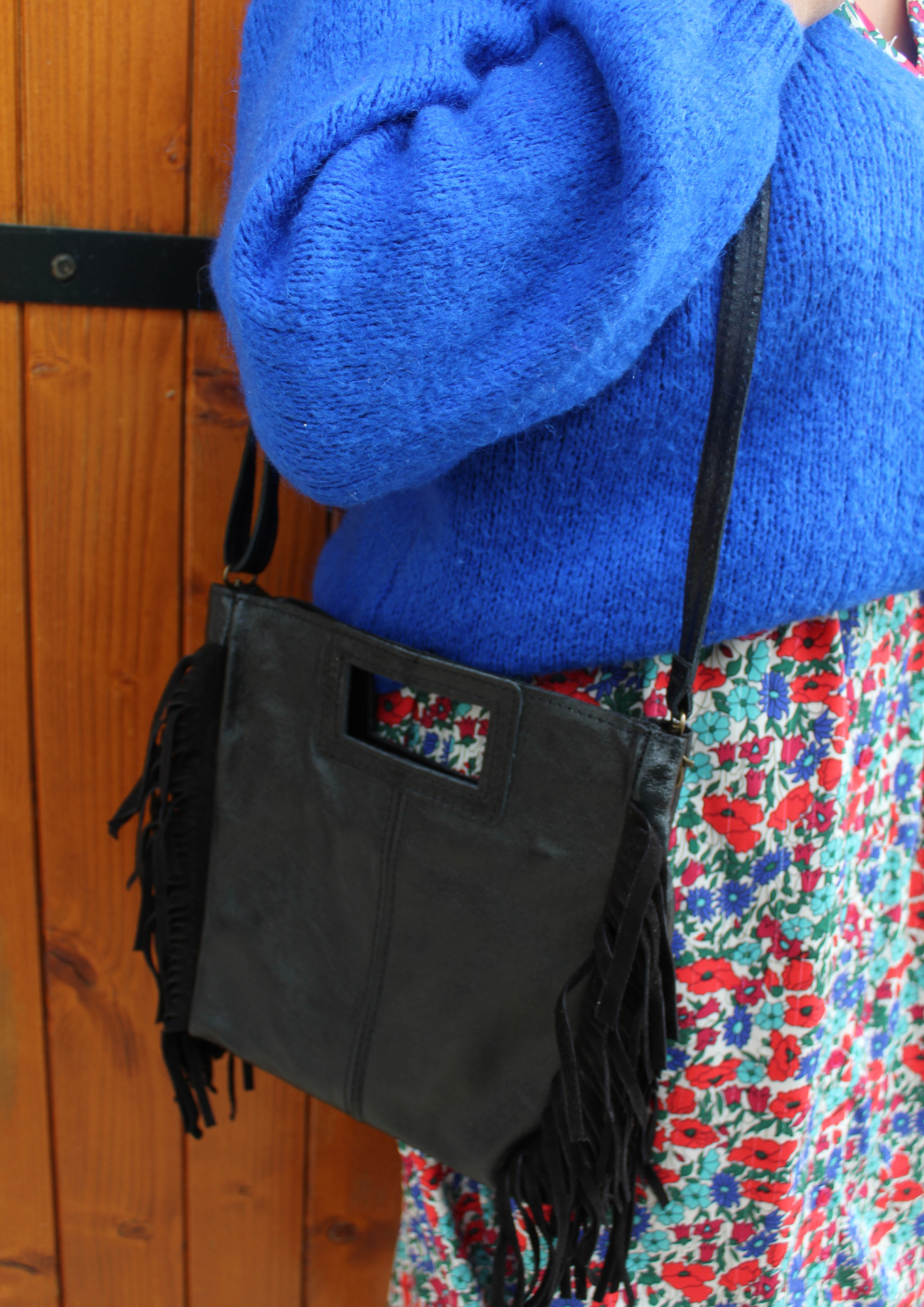 Sac à franges Noir irisé ♡