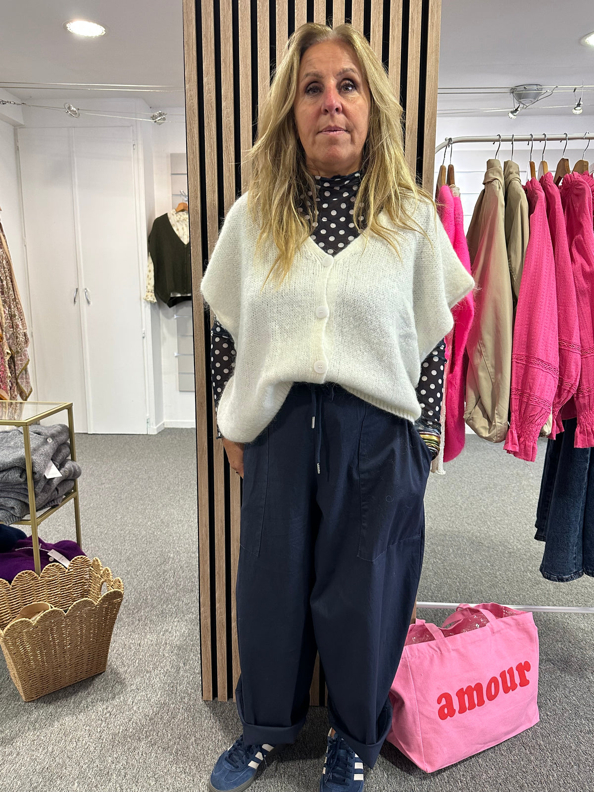 Pantalon barrel style baggy bleu marine