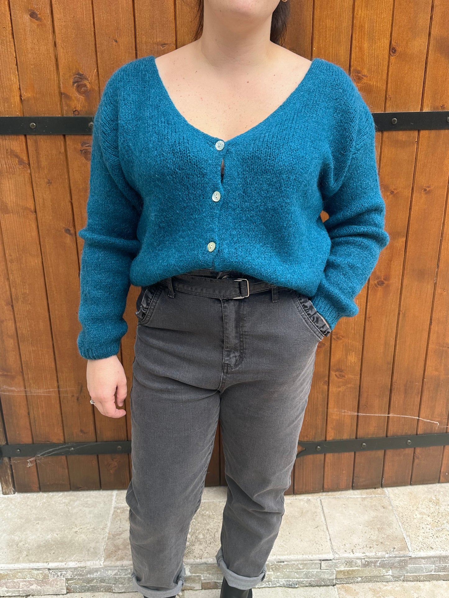 Gilet doudou Bleu canard ♡