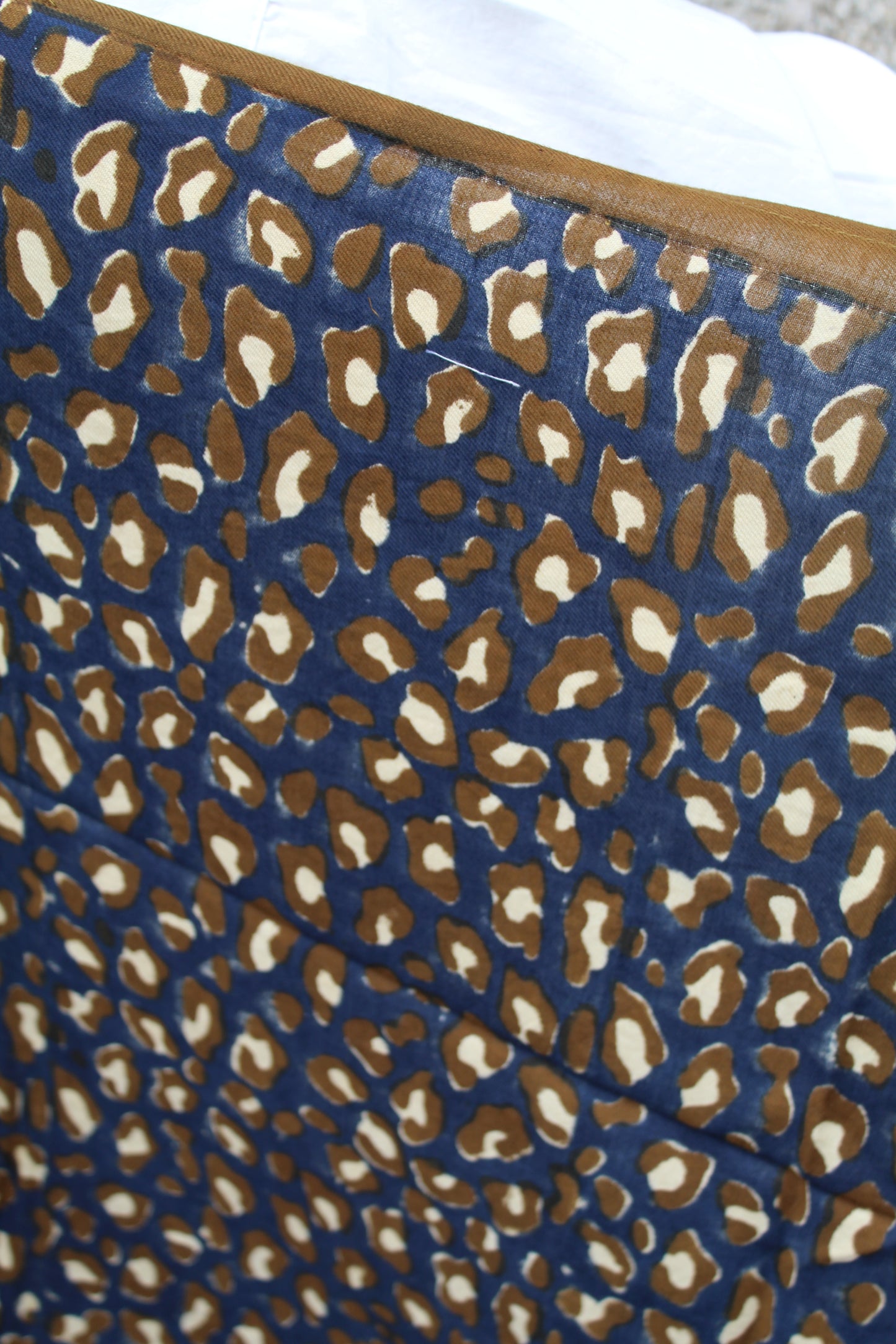 Foulard indien (grand format) léopard navy ♡