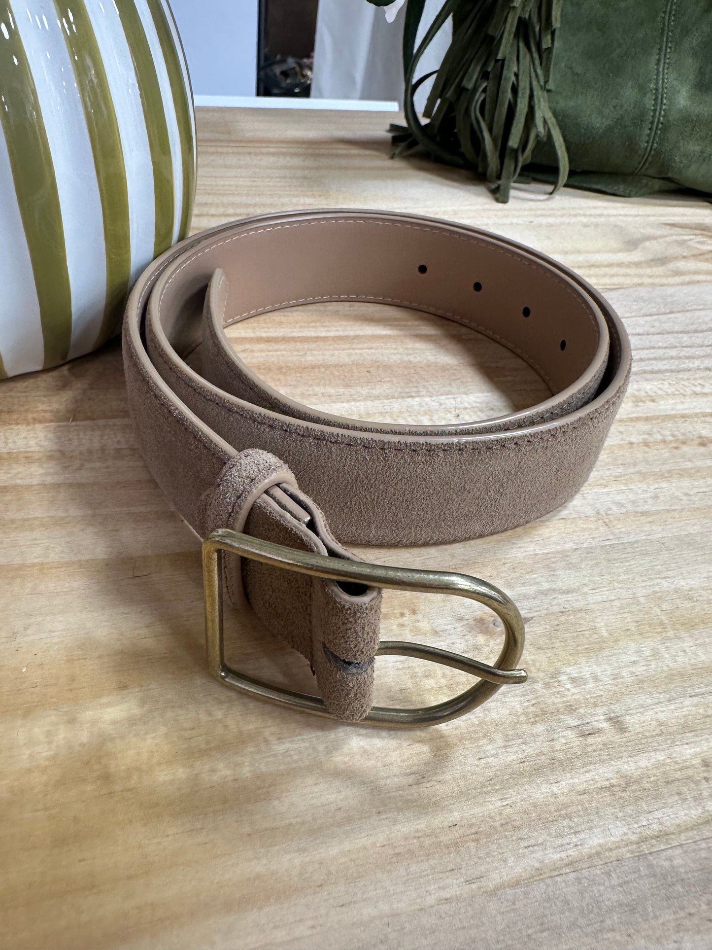Ceinture cuir (large) taupe ♡