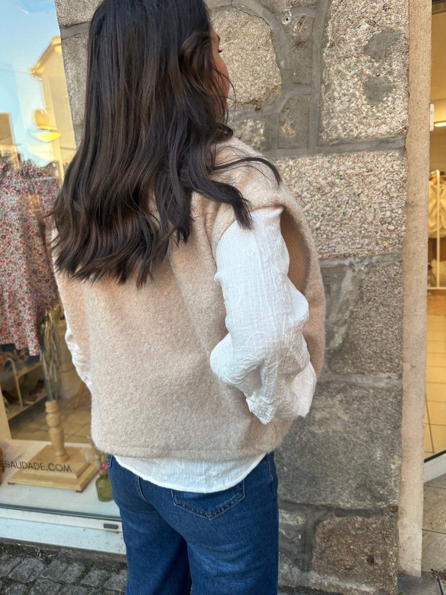 Veste sans manches beige ♡