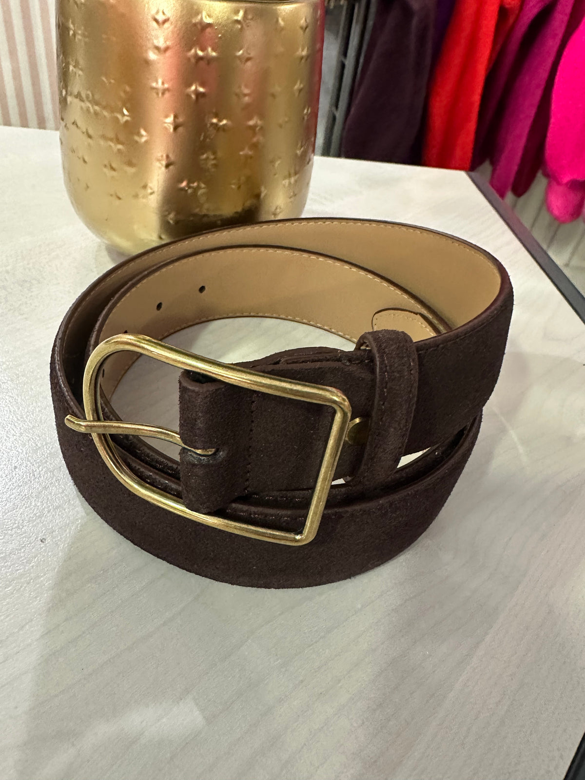 Ceinture cuir (large) chocolat ♡