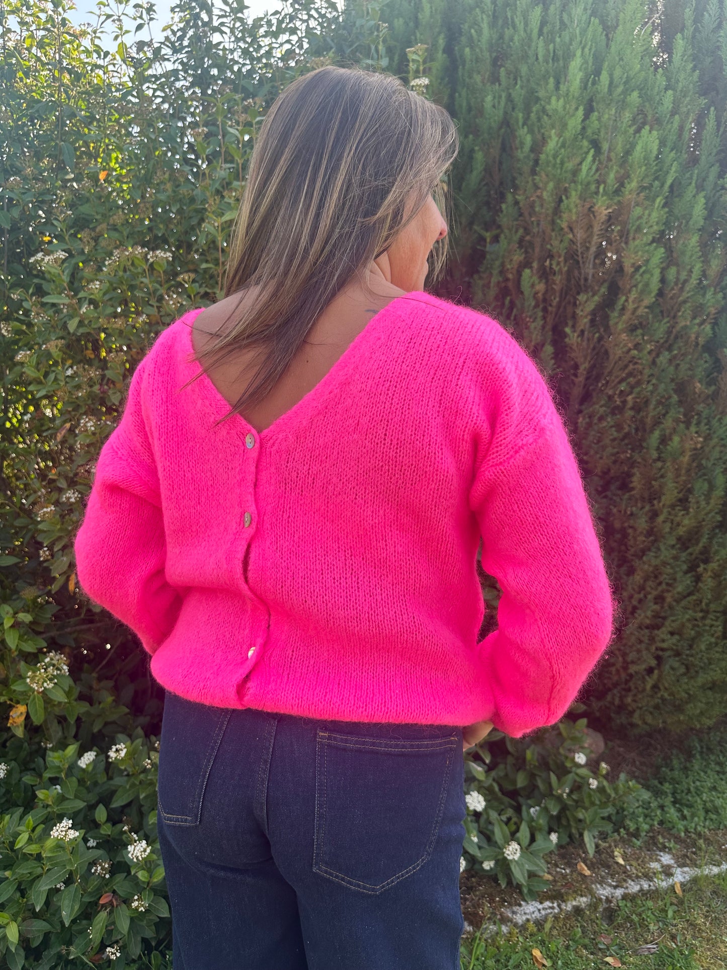 Gilet doudou rose fluo ♡