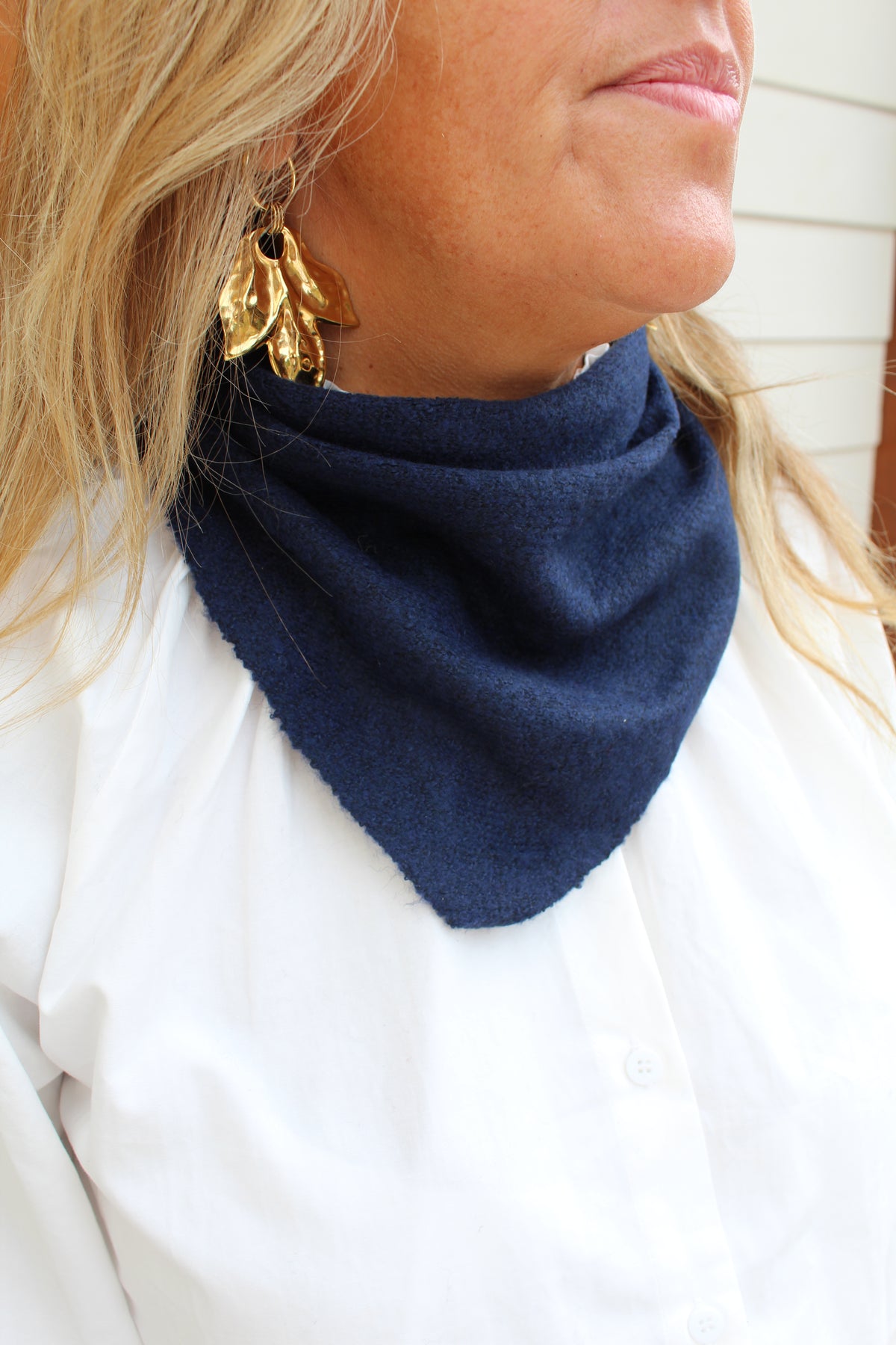 Foulard écharpe petit model bleu marine