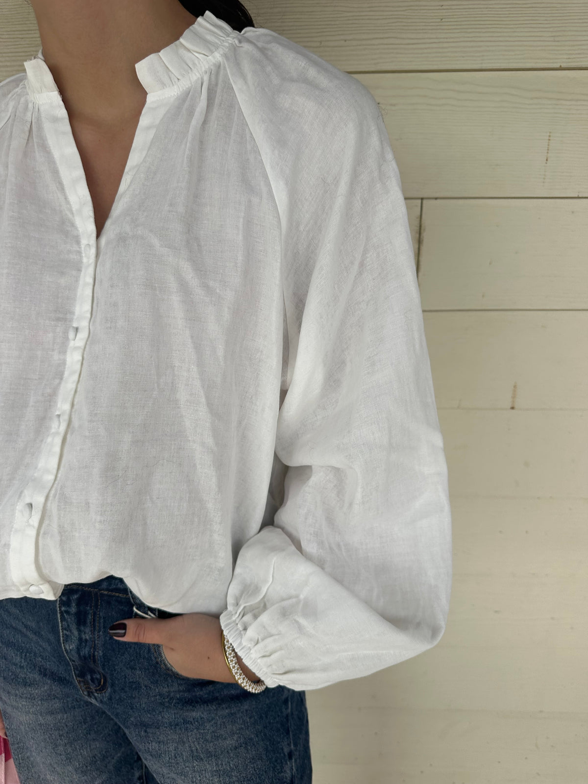 Blouse blanche bouffante
