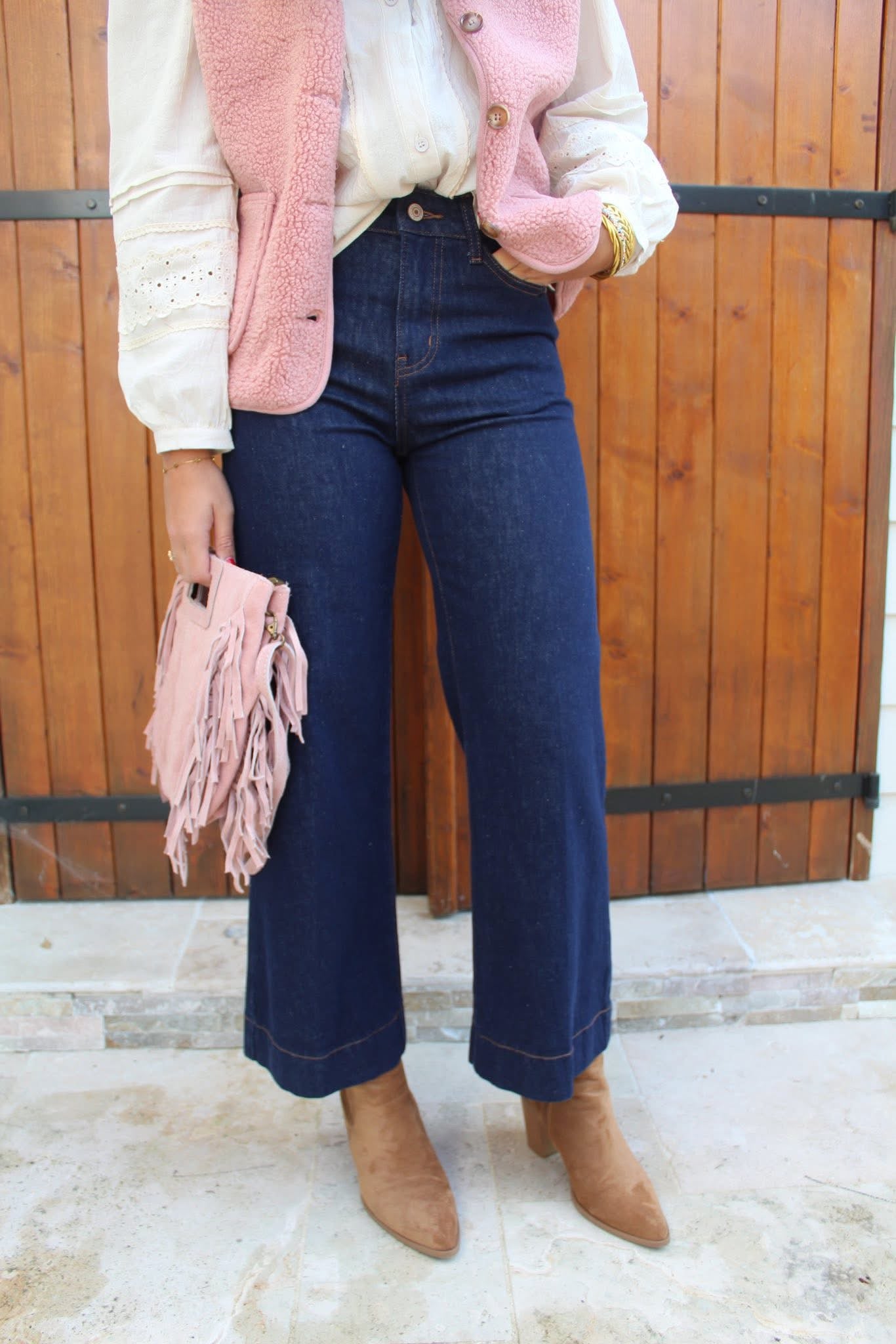 Veste sans manche vieux rose ♡