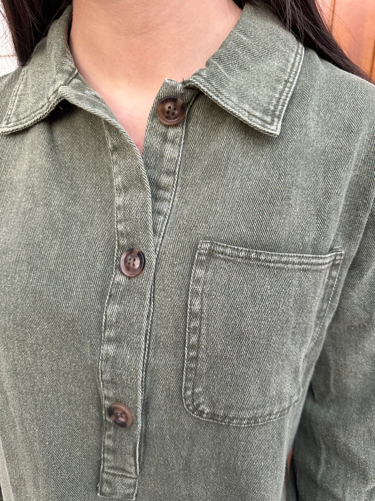 Robe en jean kaki ♡