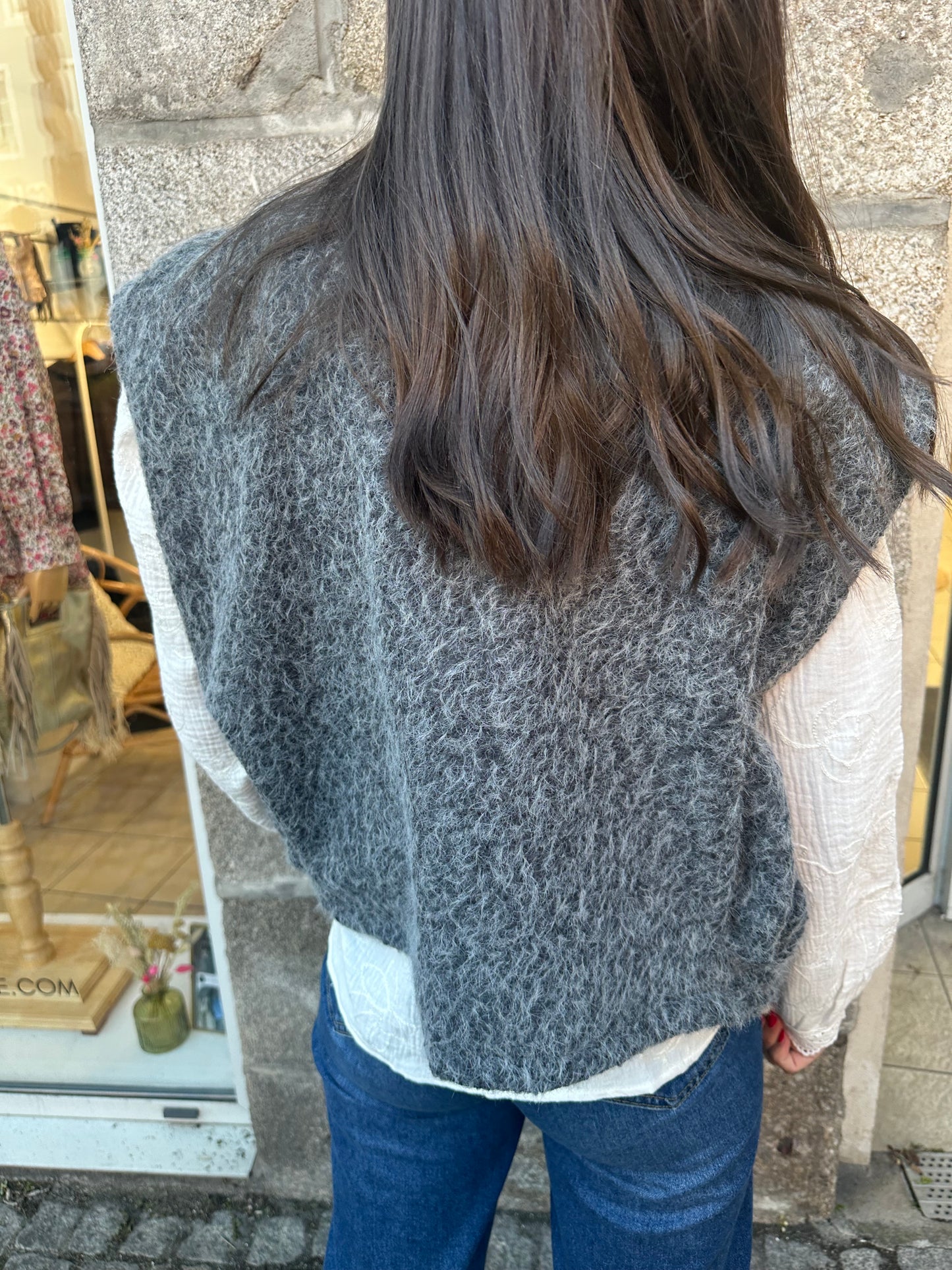 Veste sans manches gris ♡