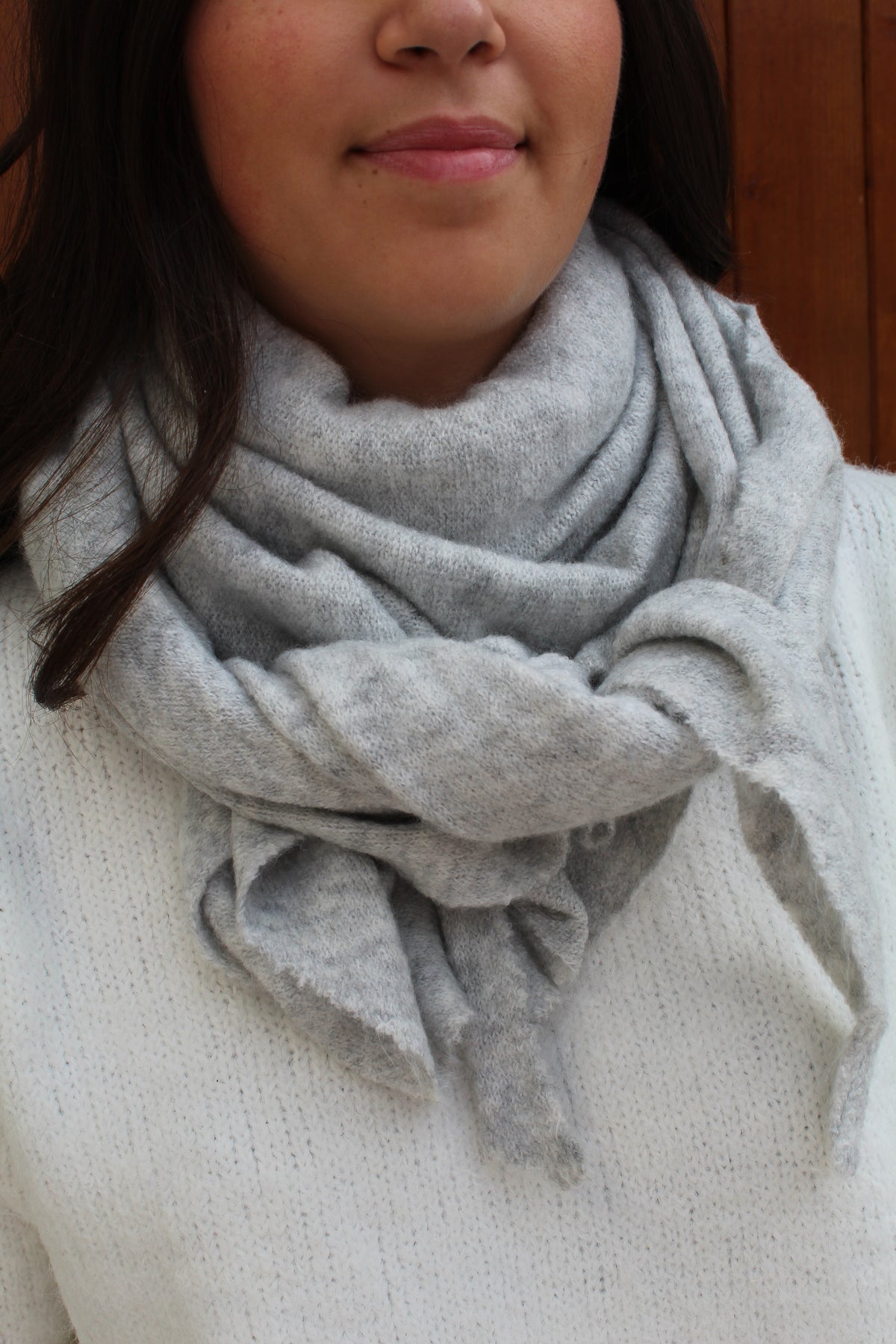 Foulard écharpe grand model gris