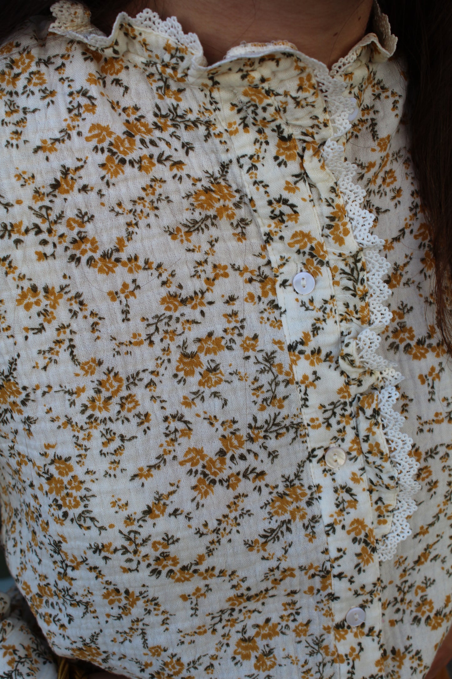 Blouse gaze de coton moutarde ♡