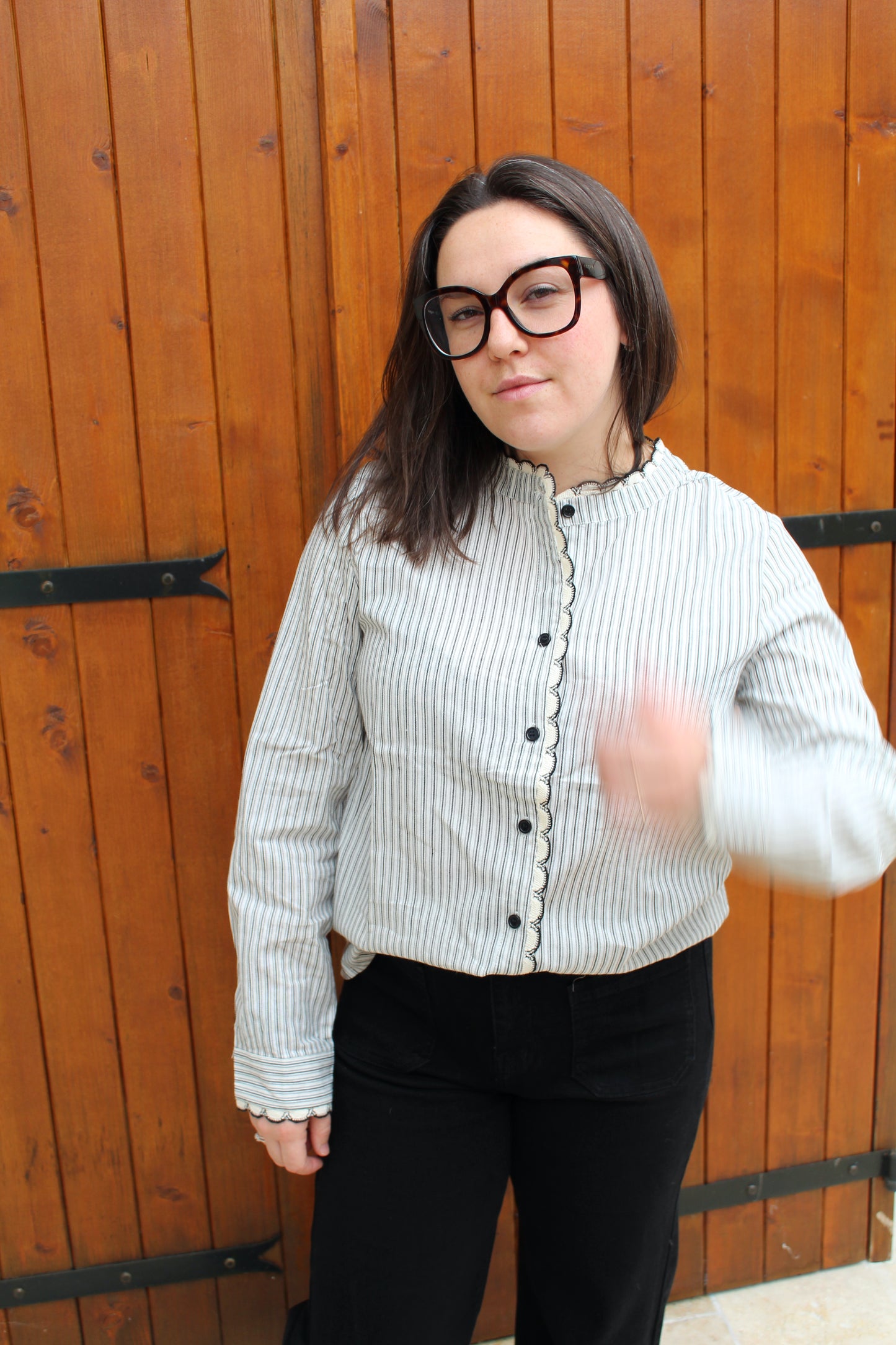 Blouse rayée noire ♡