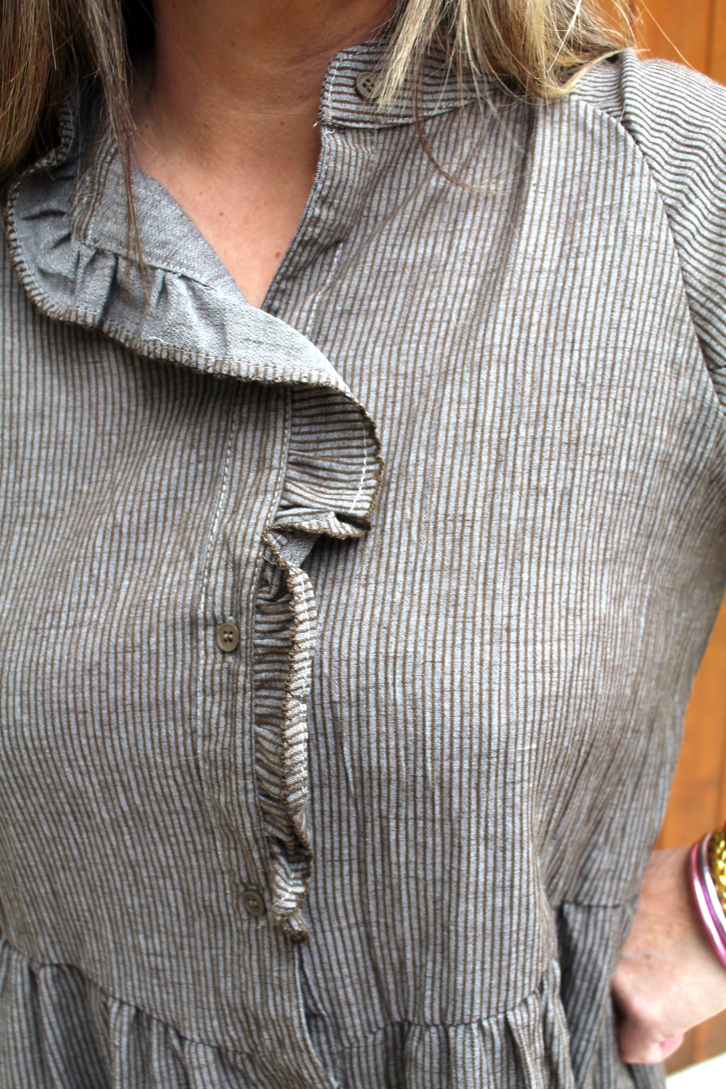 Robe rayée kaki ♡