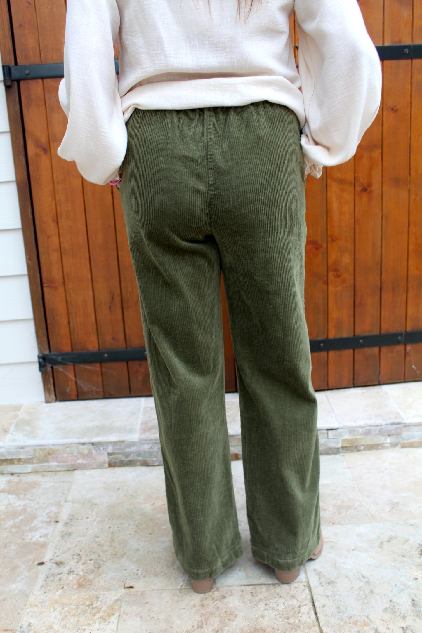 Pantalon velours kaki ♡