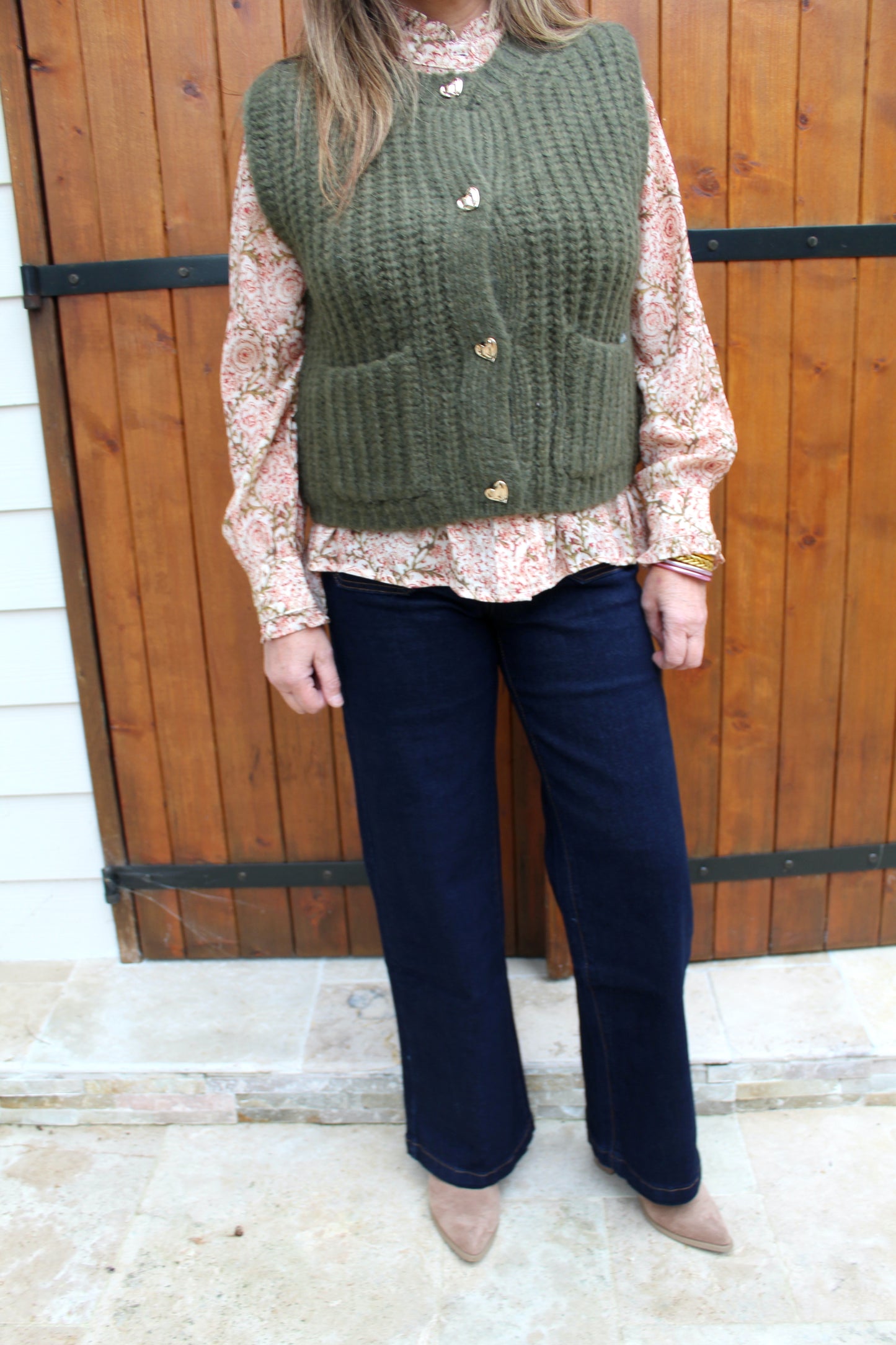 Veste sans manches kaki ♡