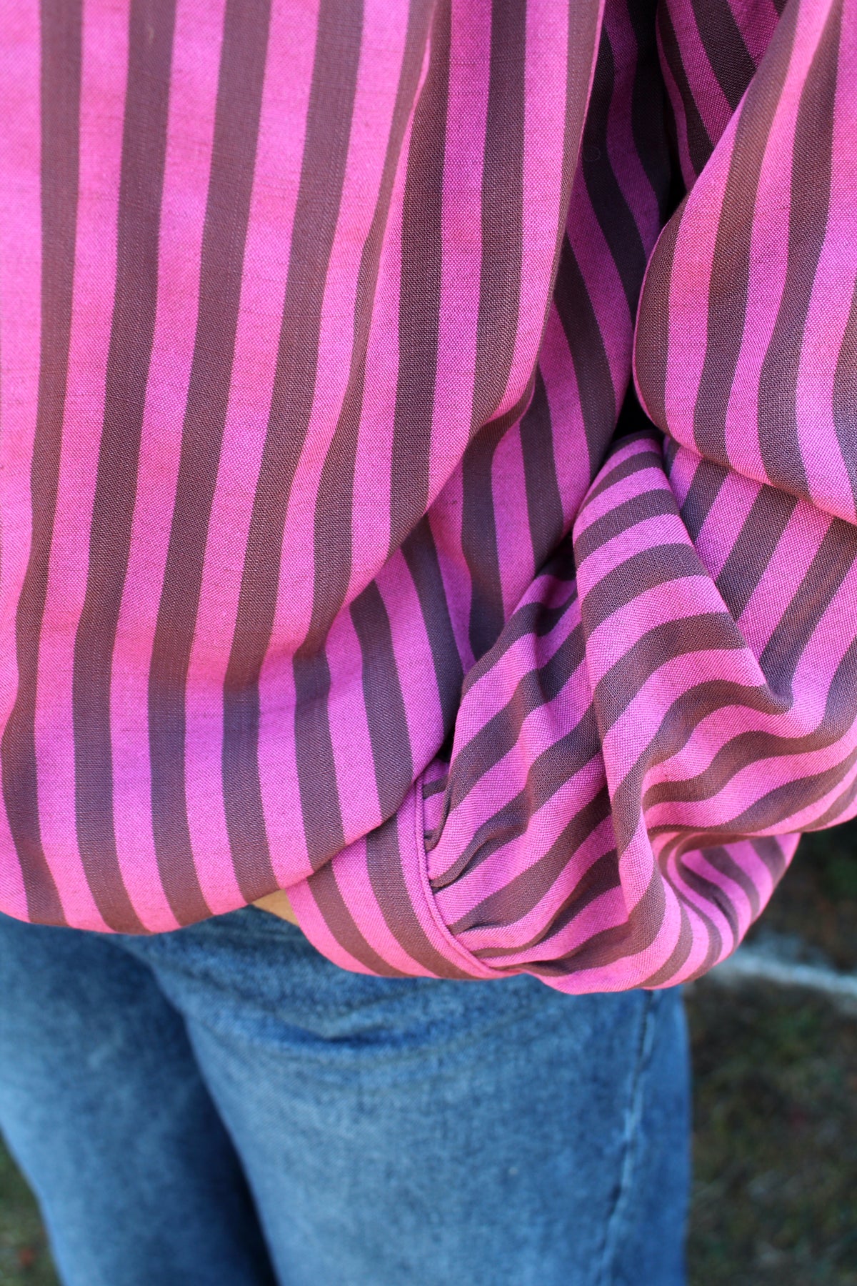 Blouse à rayures prune