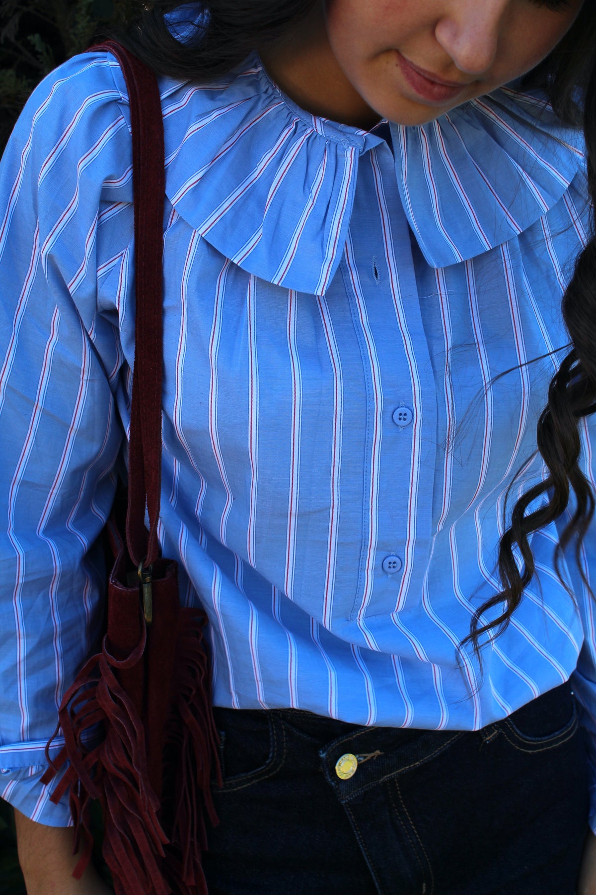 Blouse rayée bleu