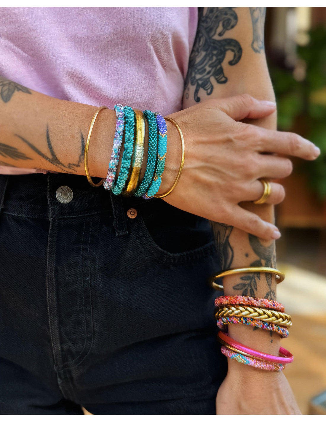 Bracelet népalais - Confettis aqua