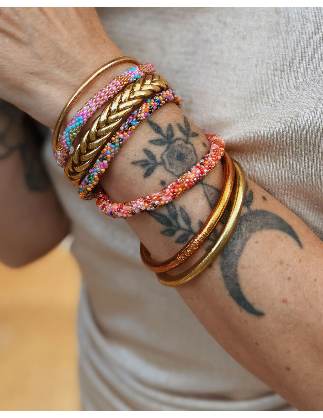 Bracelet népalais - Cofettis corail