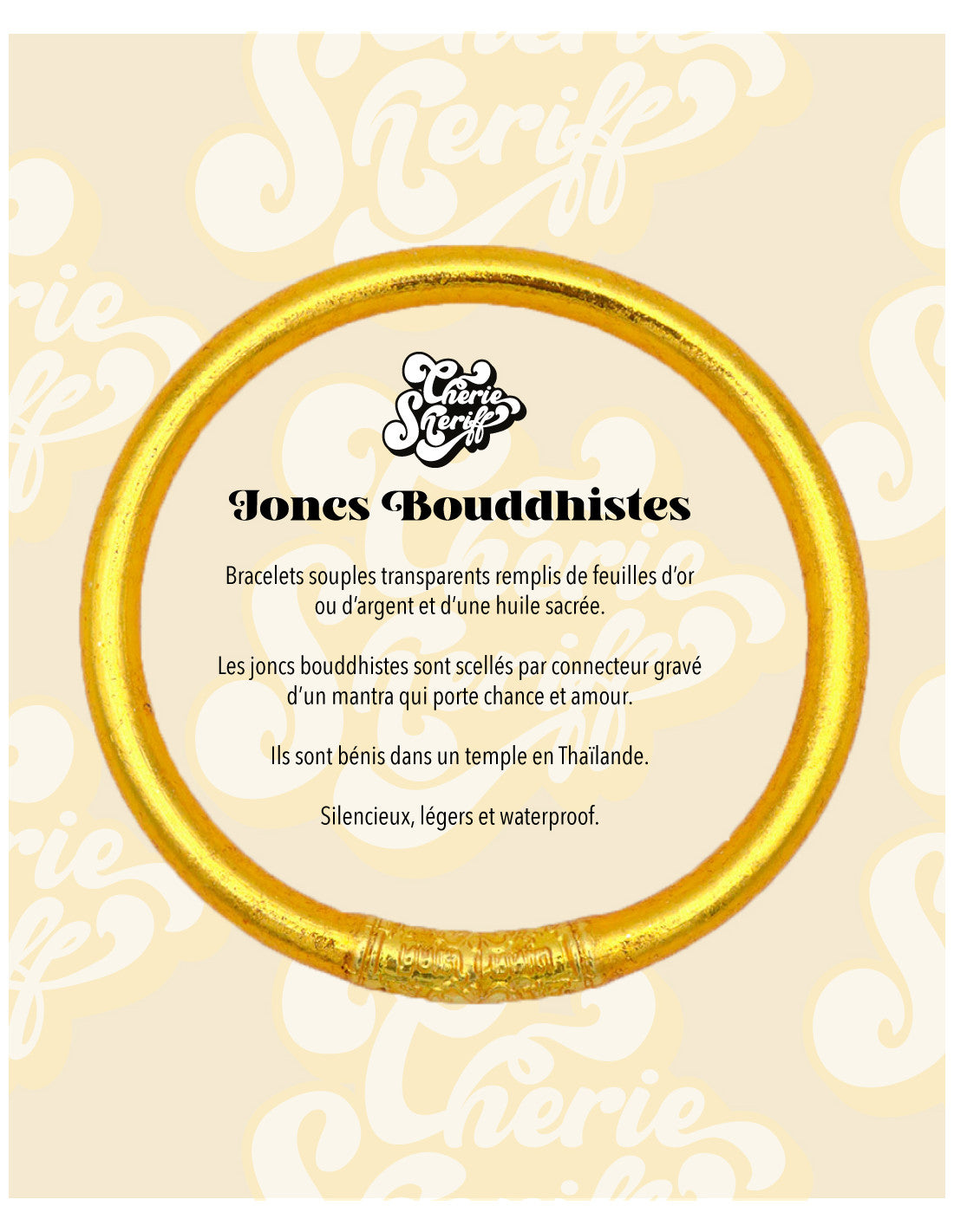 Jonc bouddhiste épais Rose gold