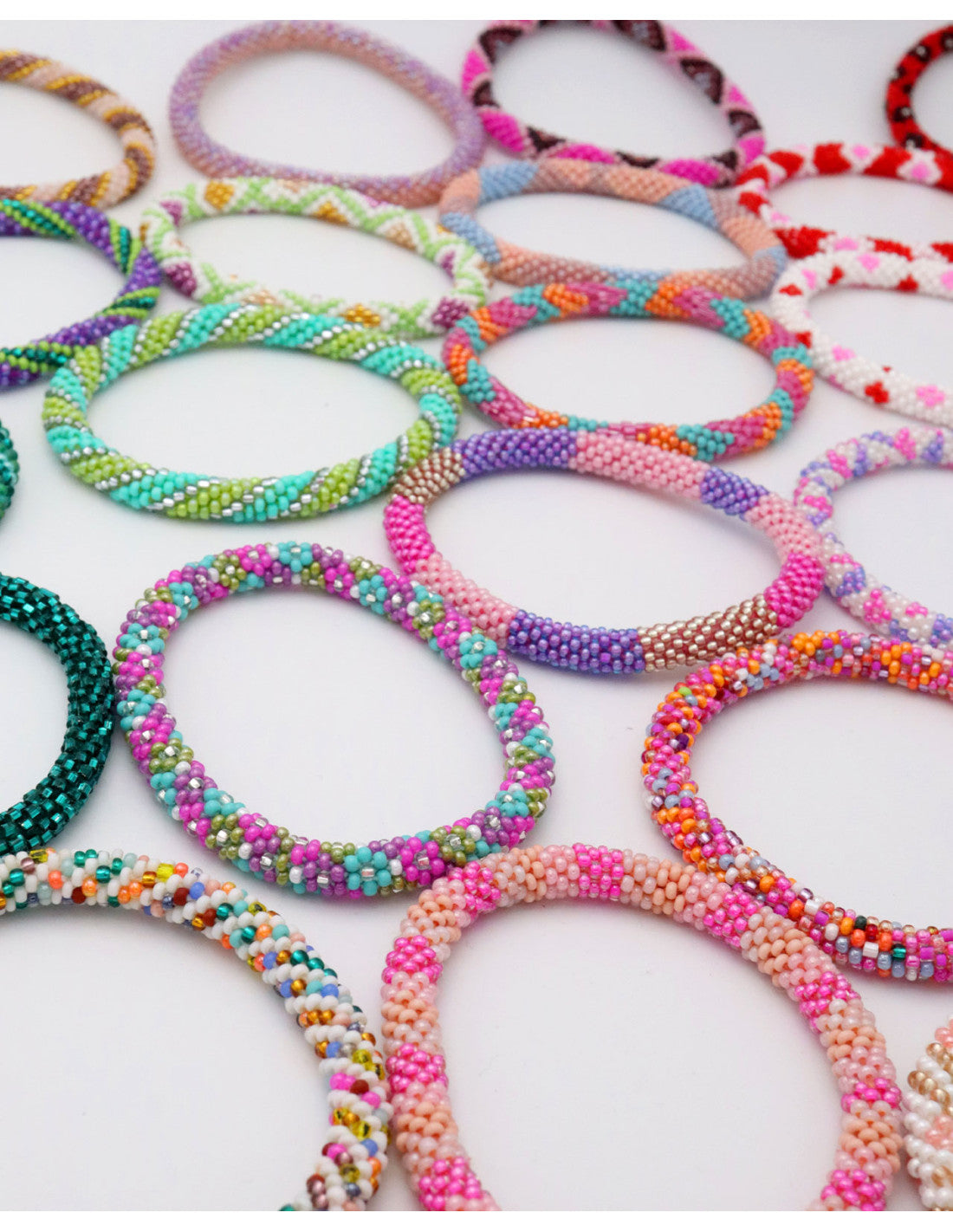 Bracelet népalais - Rose bleu vert