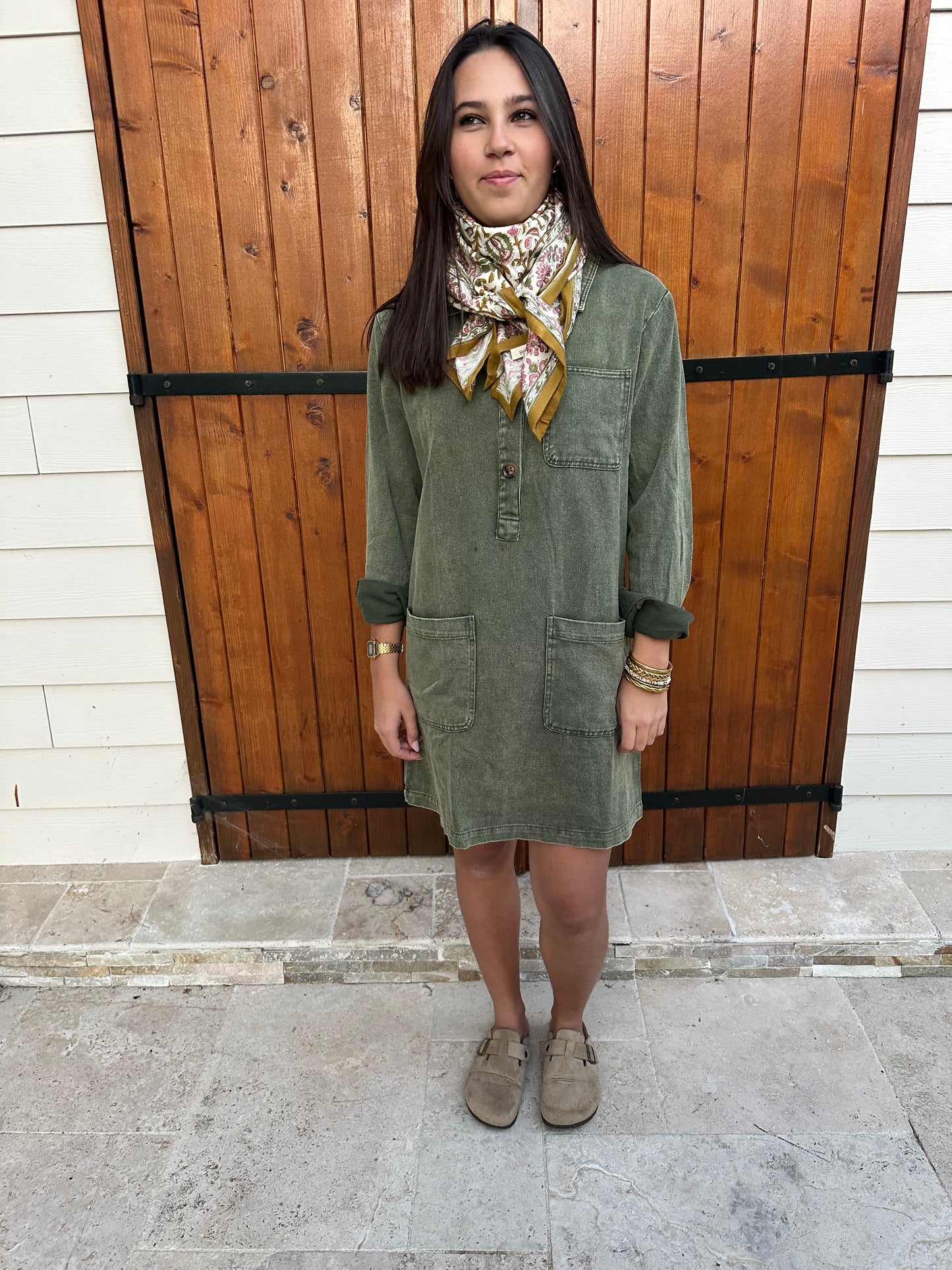 Robe en jean kaki ♡