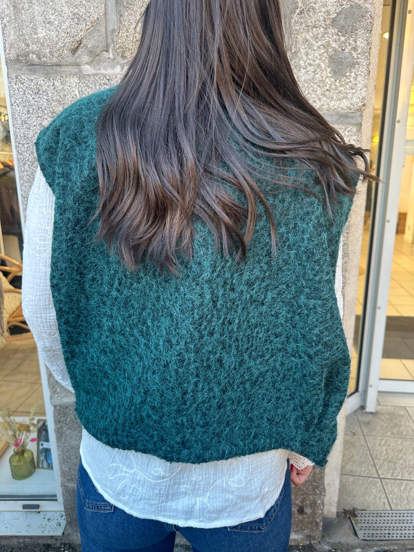 Veste sans manches vert sapîn ♡