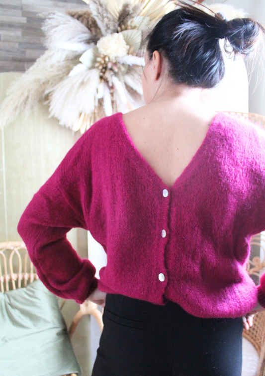 Gilet doudou Framboise foncé ♡