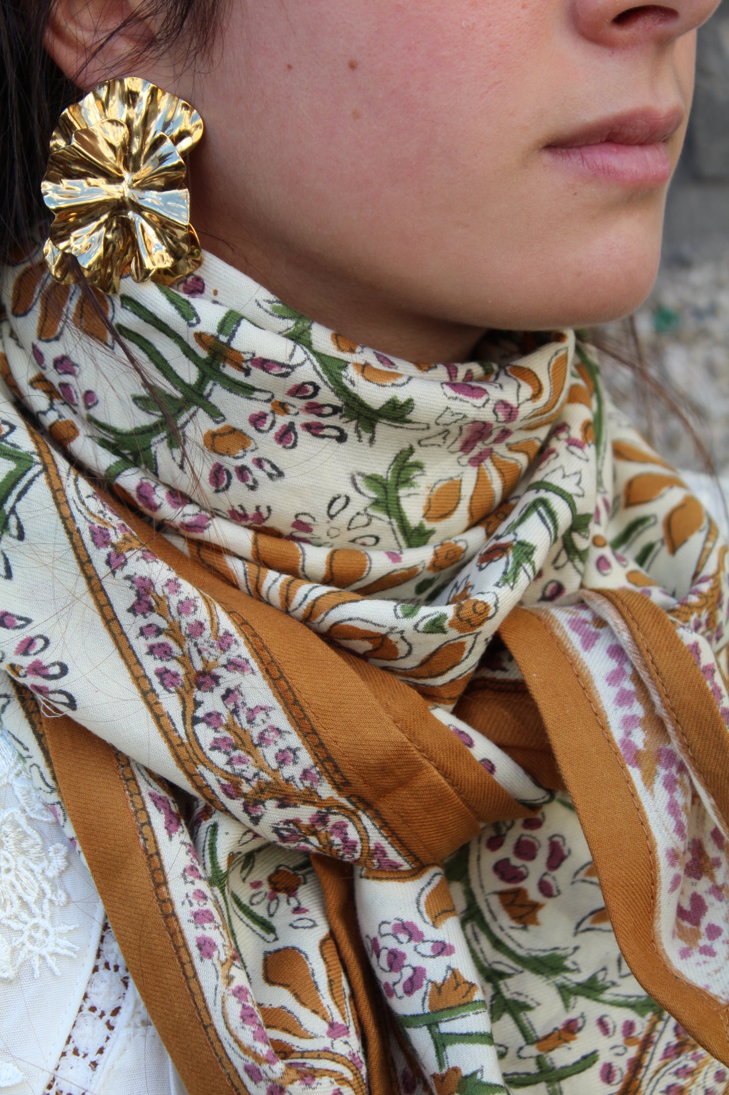Foulard indien (grand format) ♡ Caramel Beurre Salé