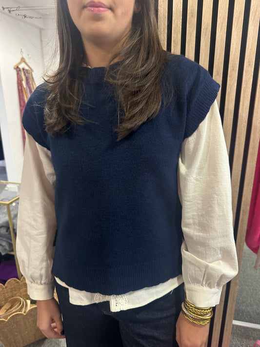 Pull S manches original marine