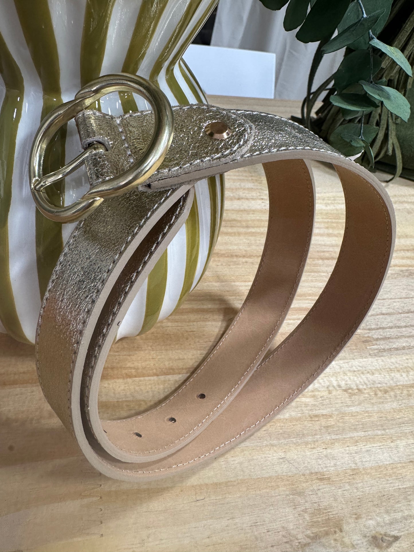 Ceinture (fine) cuir dorée ♡