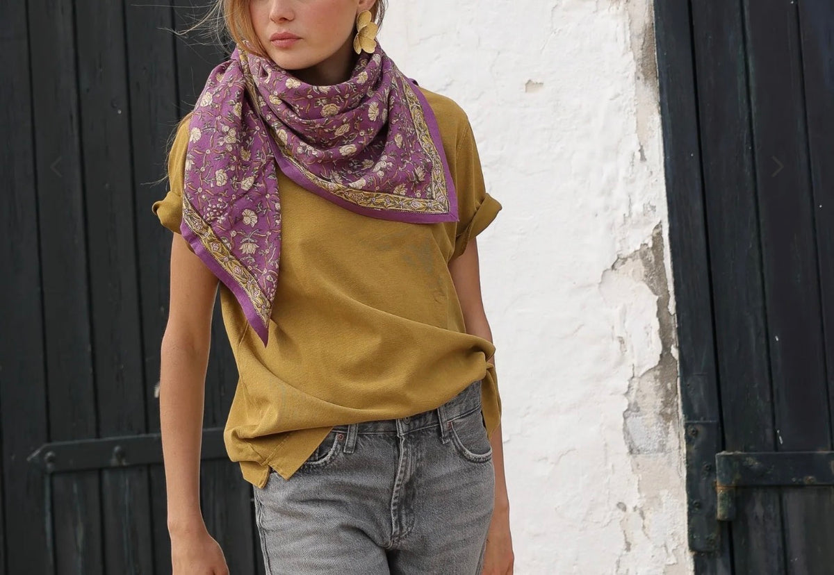 Foulard indien (grand format) Albertine Purple