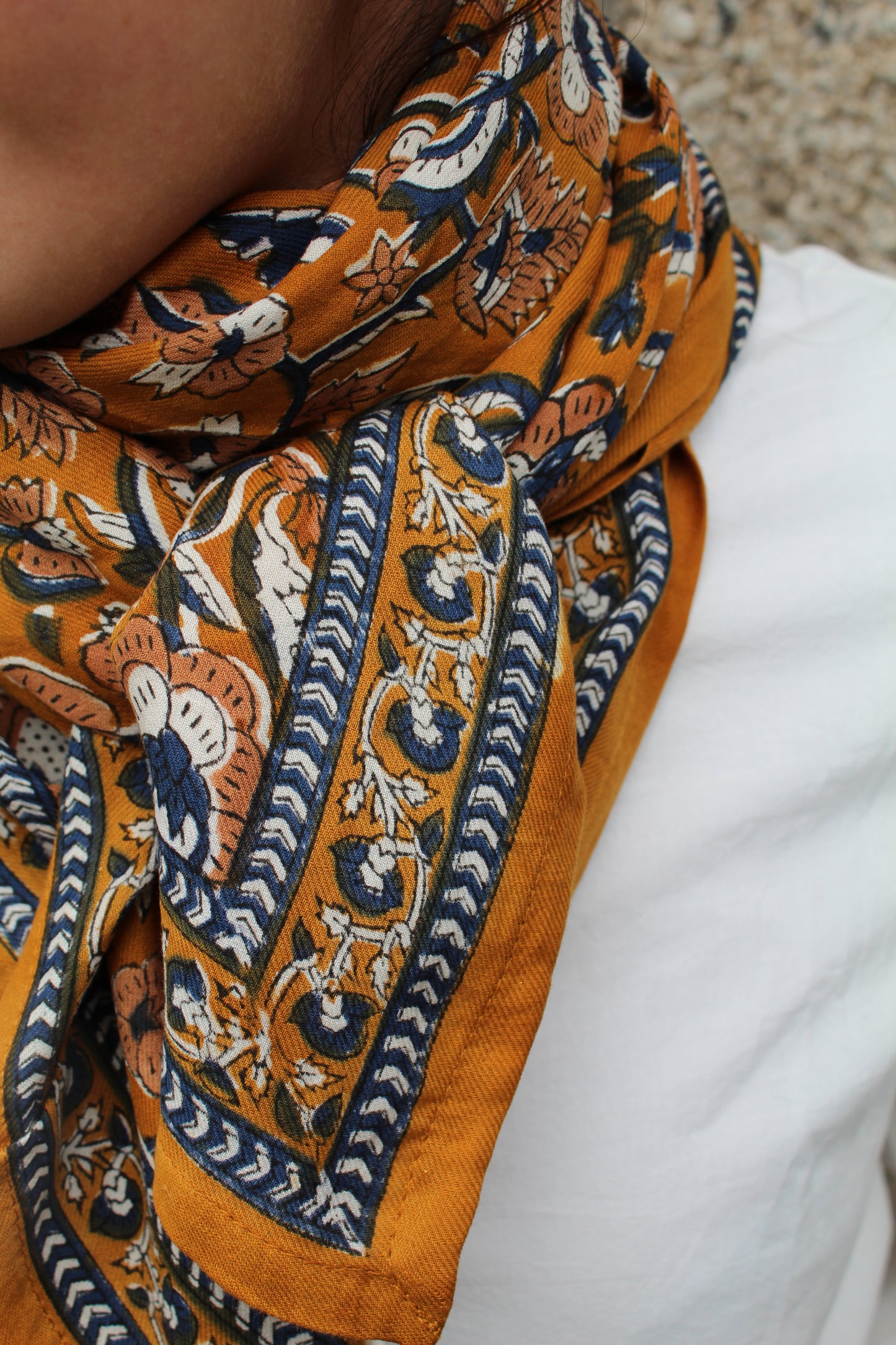 Foulard indien (grand format) ♡ pia navy