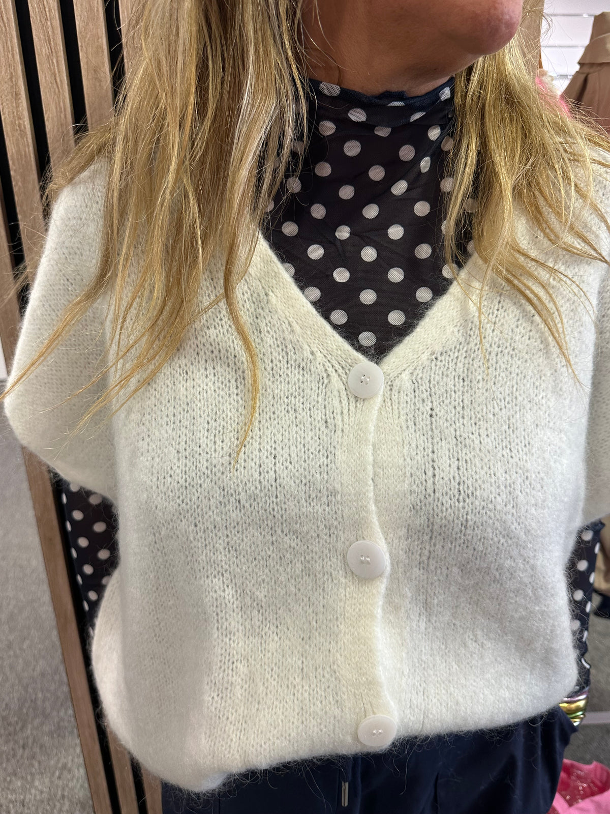 Pull veste blanc