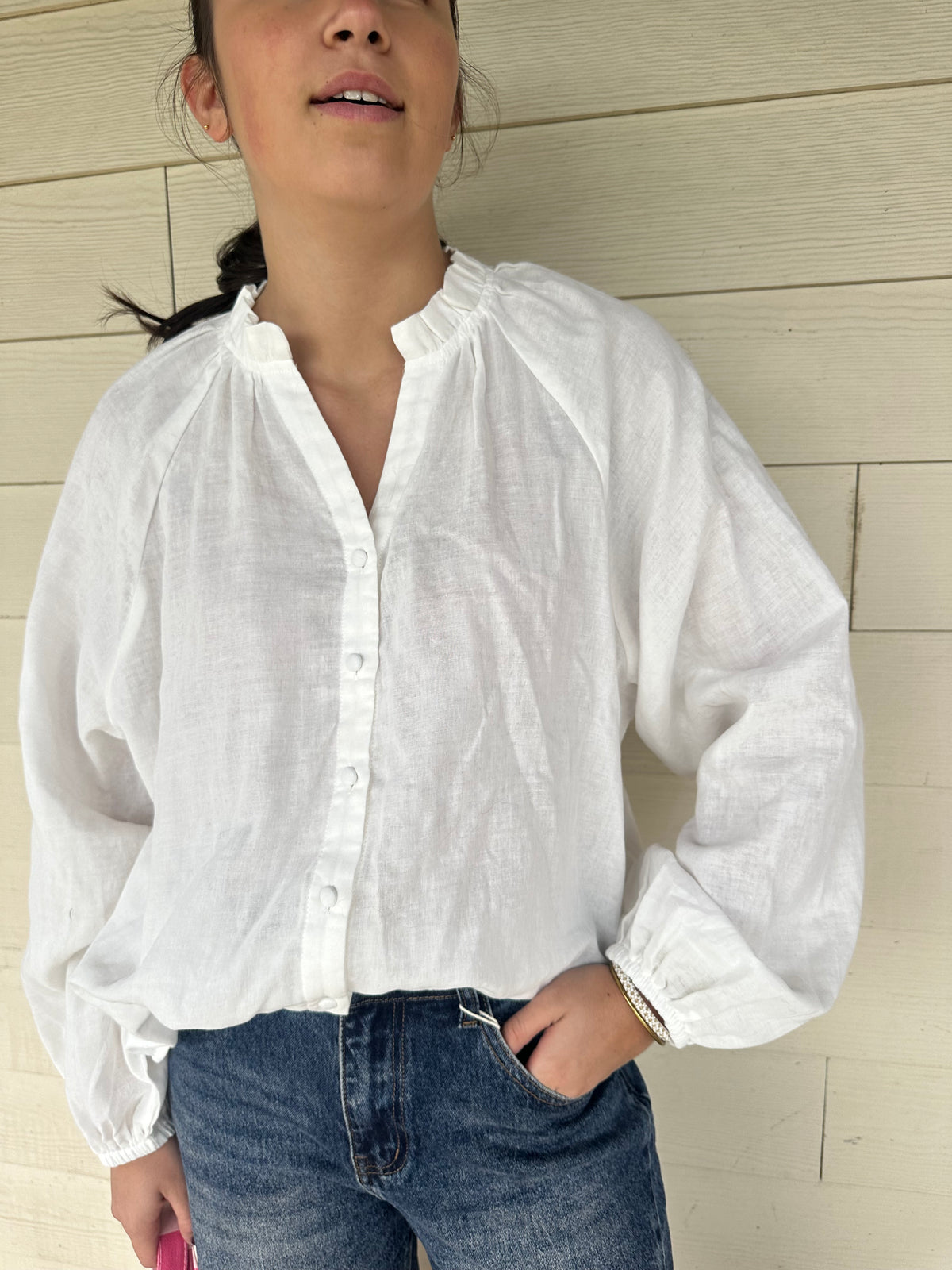 Blouse blanche bouffante