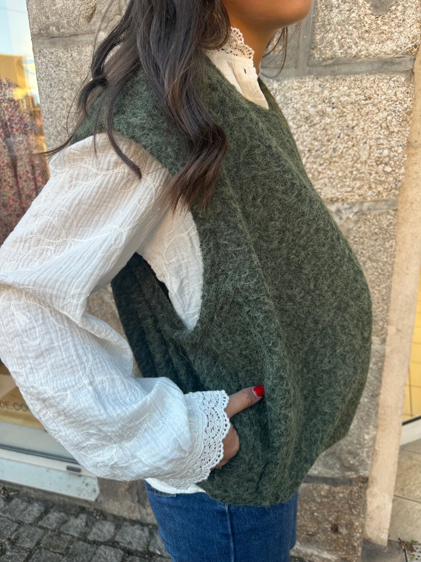 Veste sans manches kaki ♡