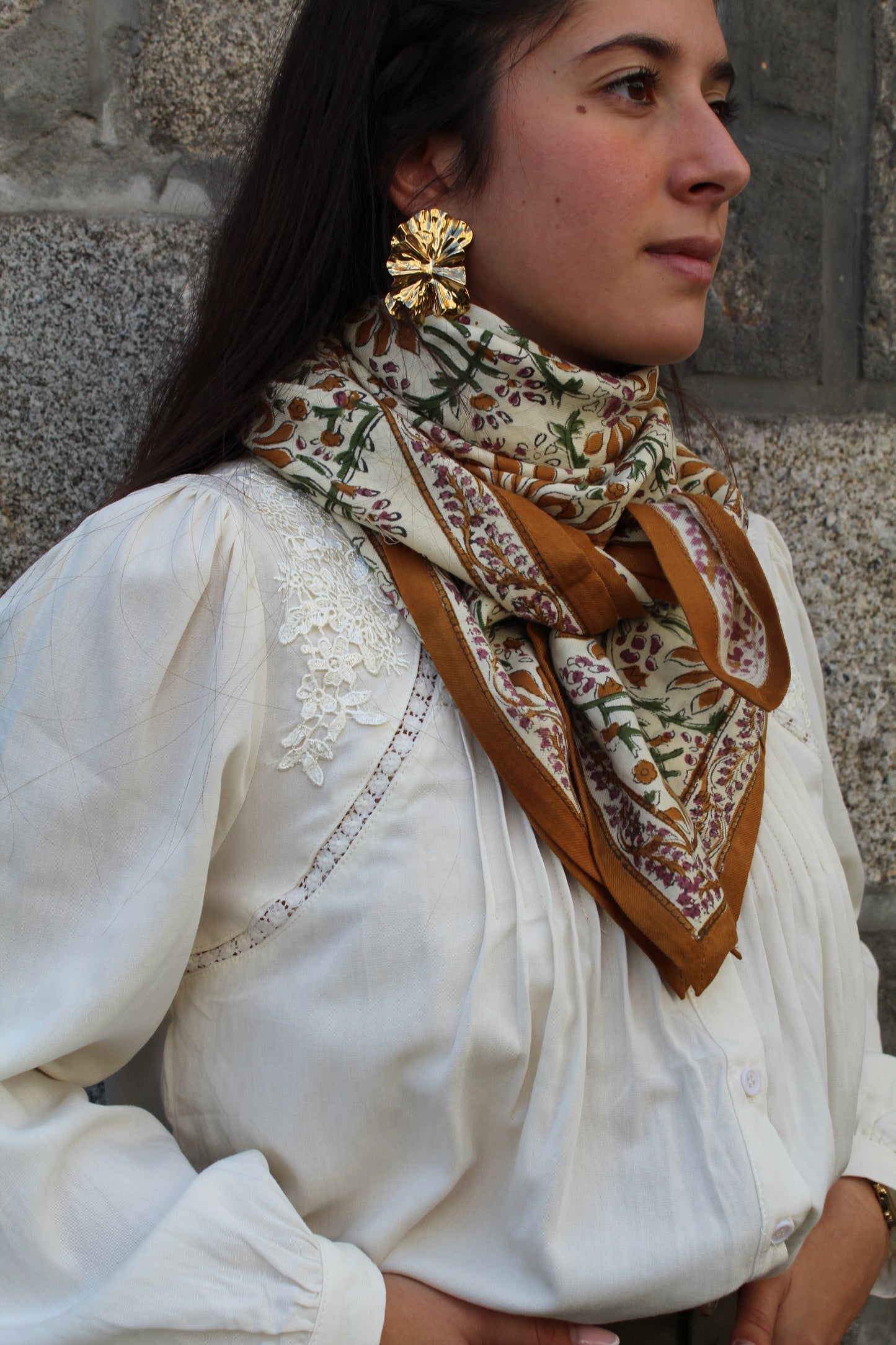 Foulard indien (grand format) ♡ Caramel Beurre Salé