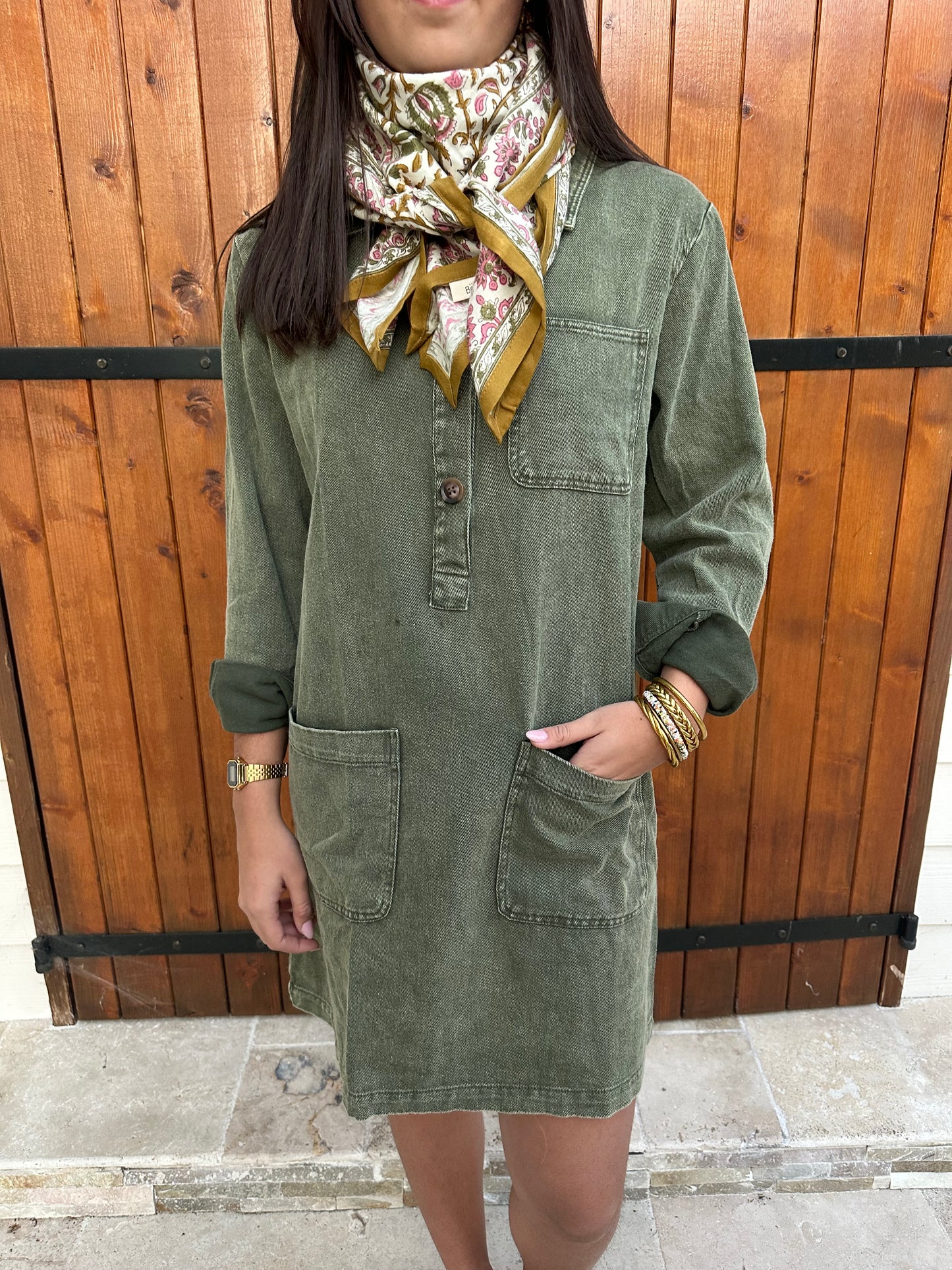 Robe en jean kaki ♡