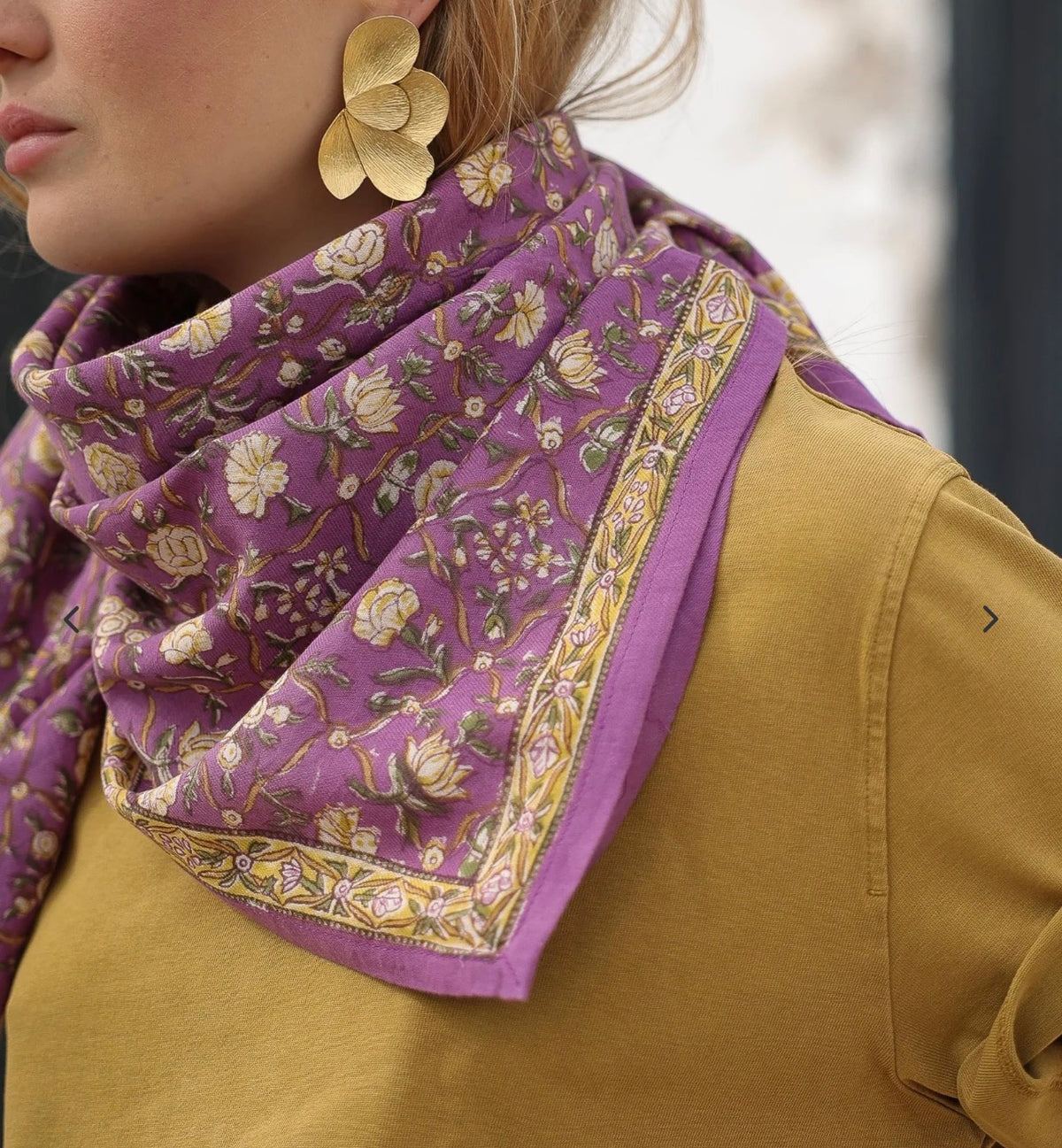 Foulard indien (grand format) Albertine Purple