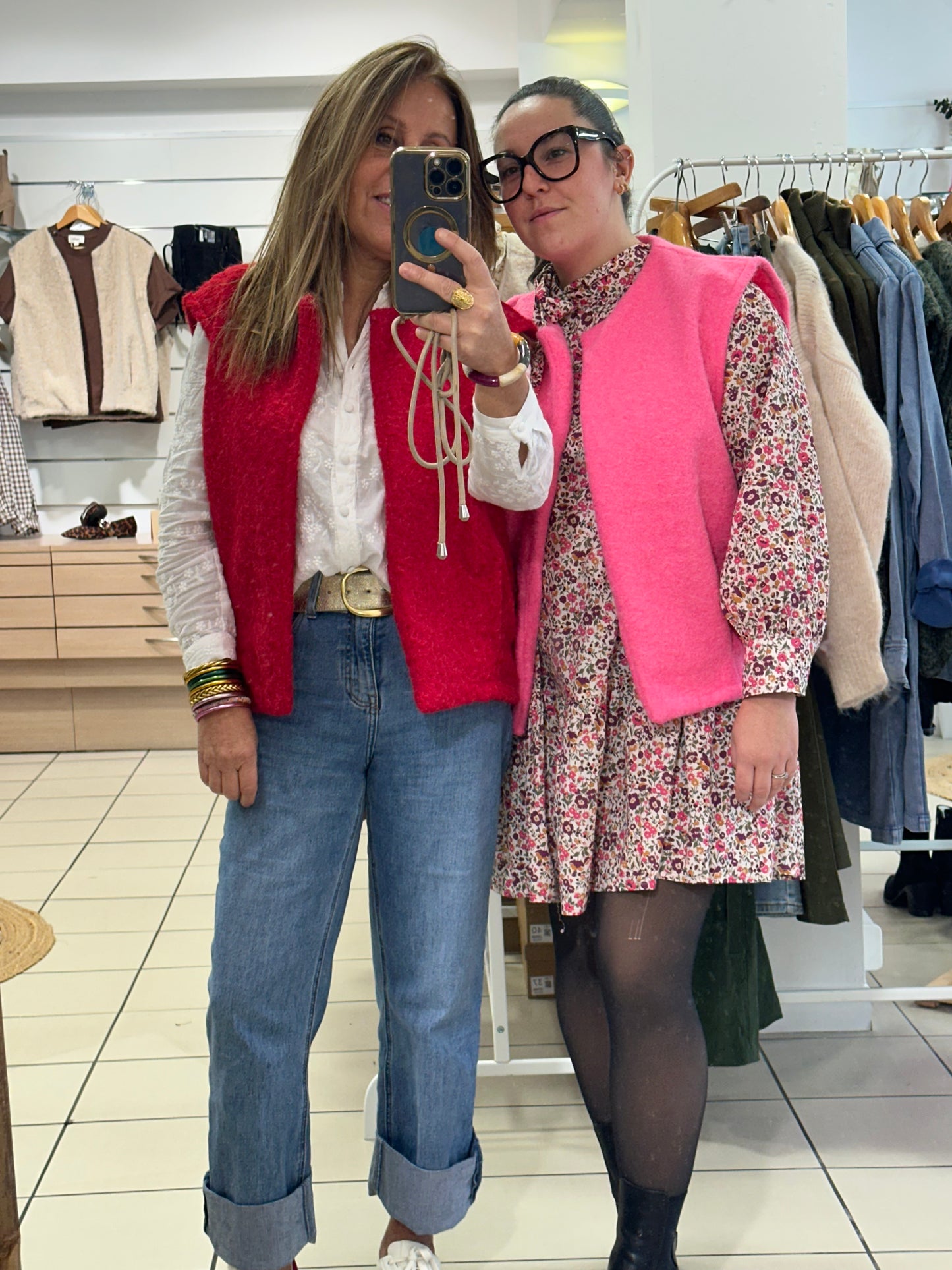 Veste sans manches rose ♡