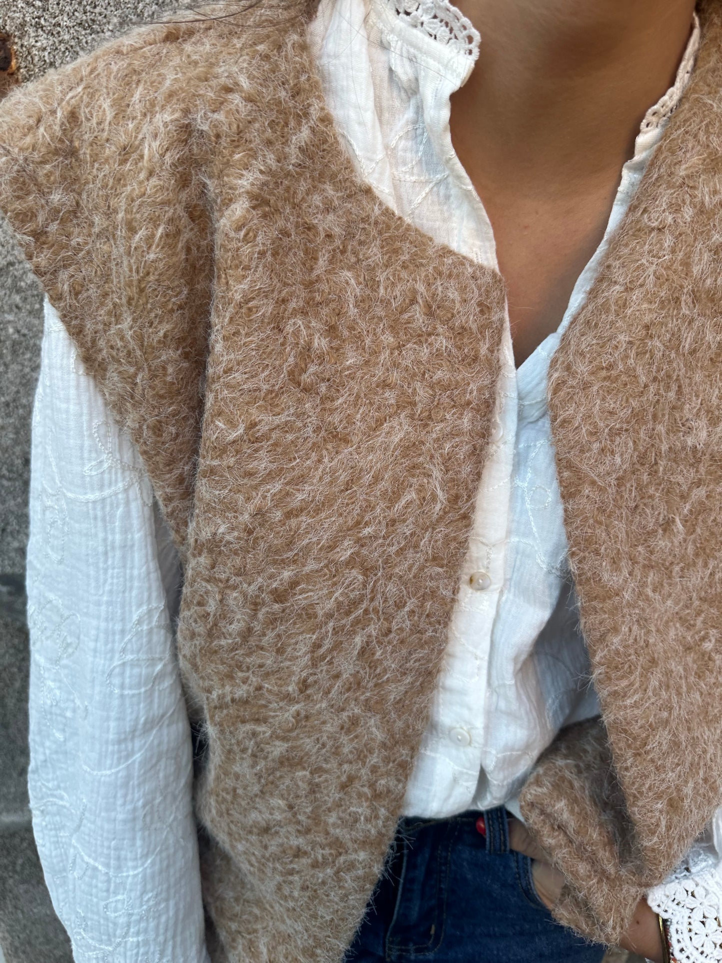 Veste sans manches camel ♡