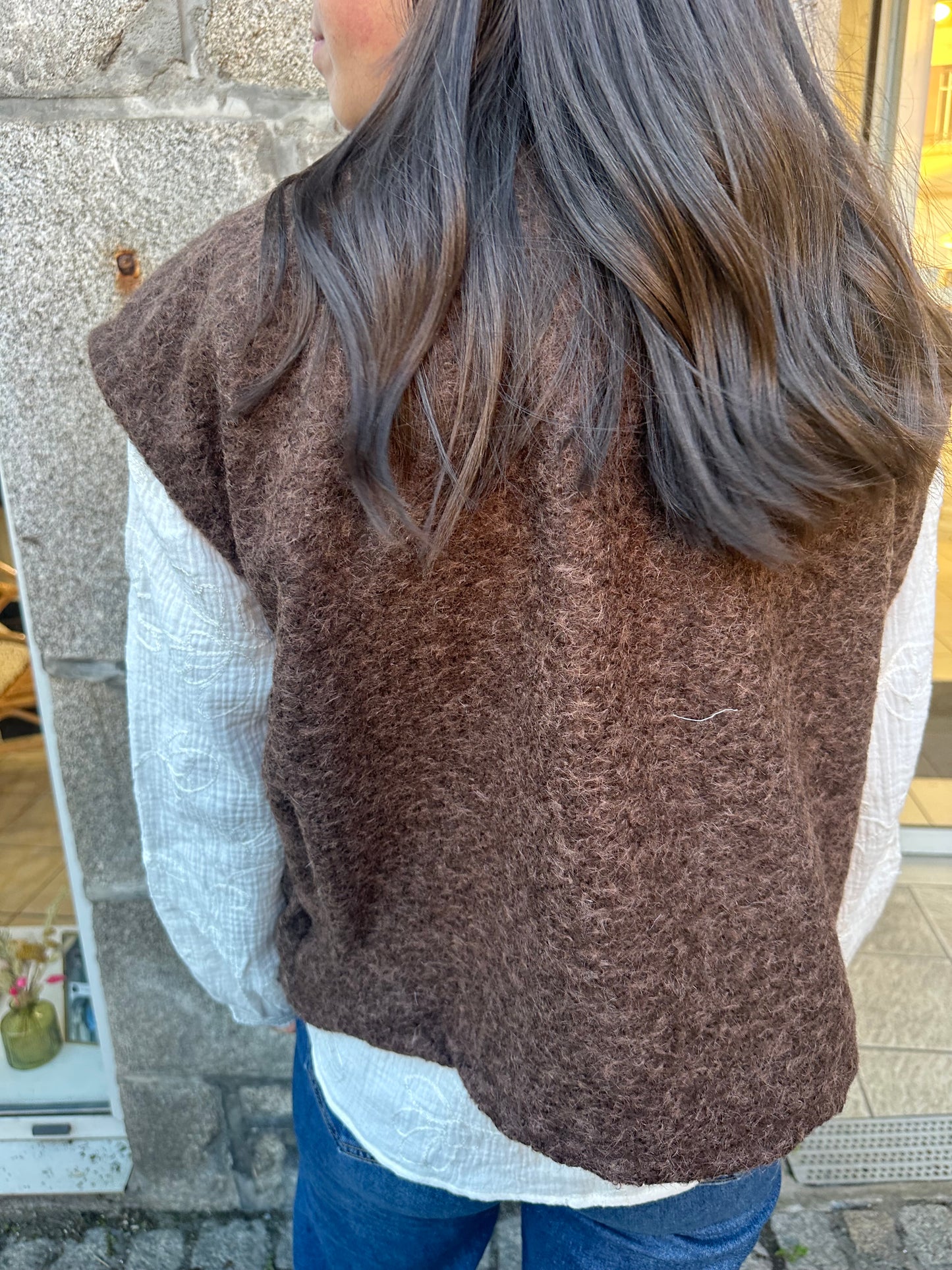 Veste sans manches chocolat ♡