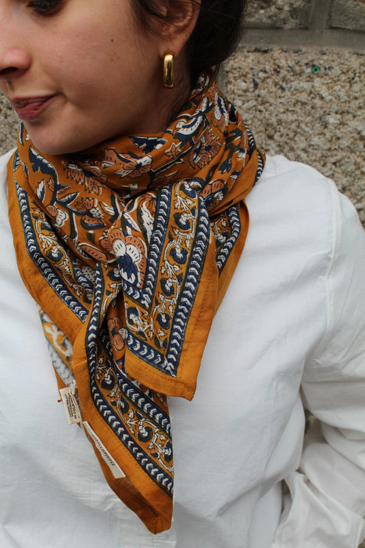 Foulard indien (grand format) ♡ pia navy