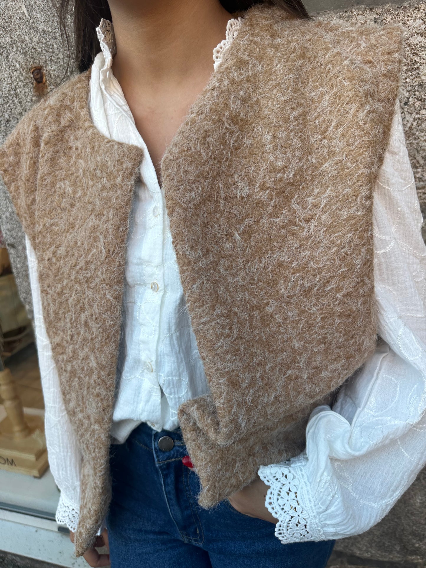 Veste sans manches camel ♡