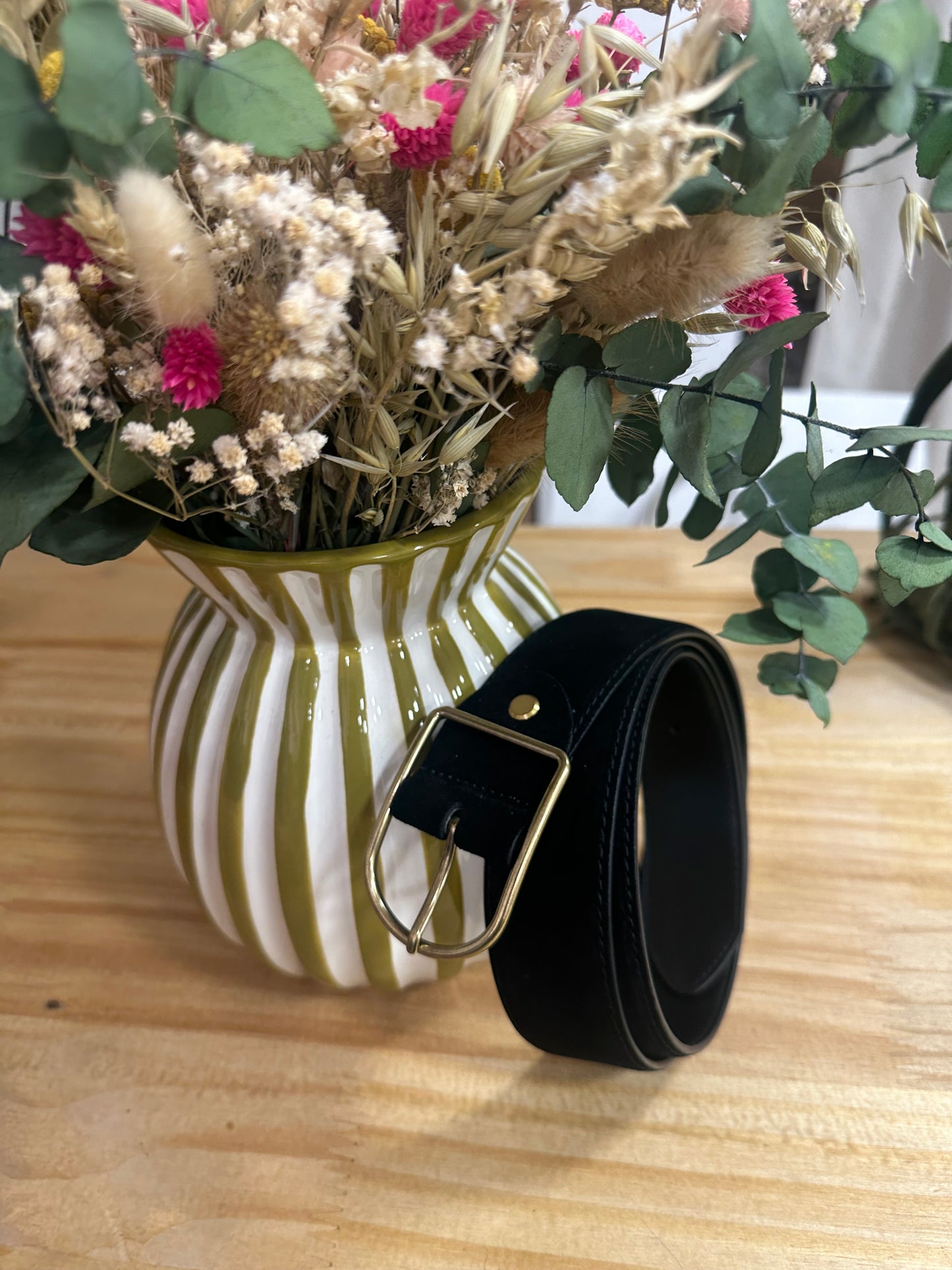 Ceinture cuir (large) noir ♡