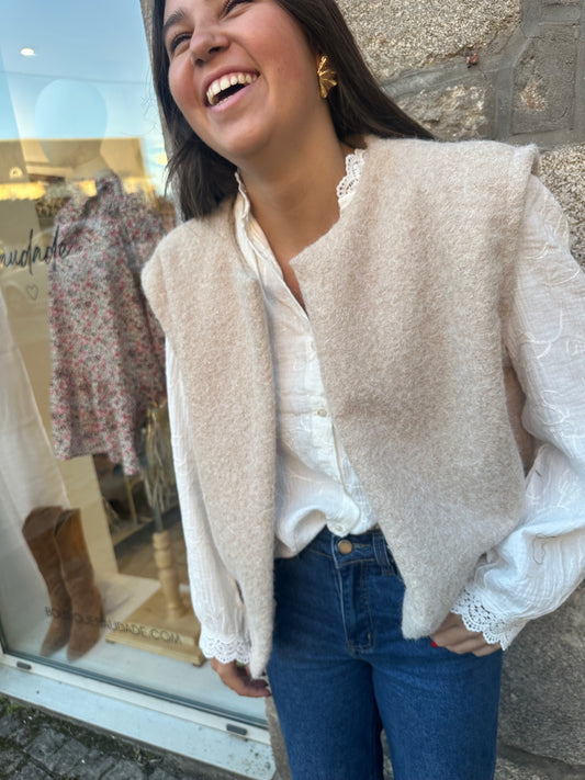 Veste sans manches beige ♡