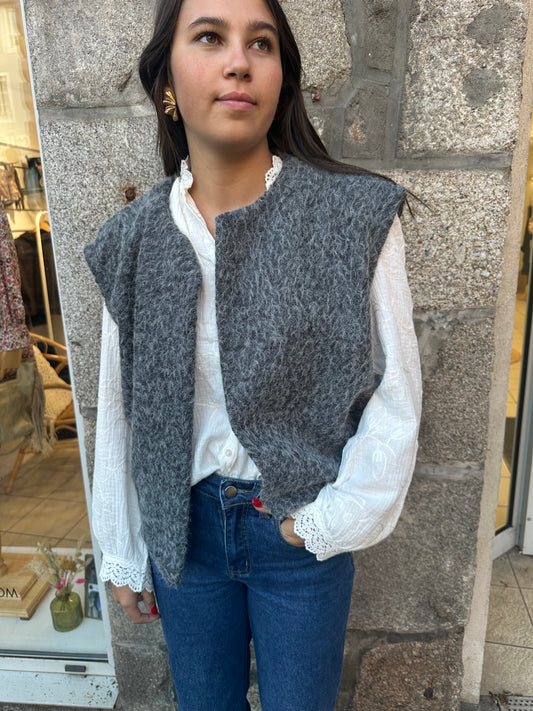 Veste sans manches gris ♡