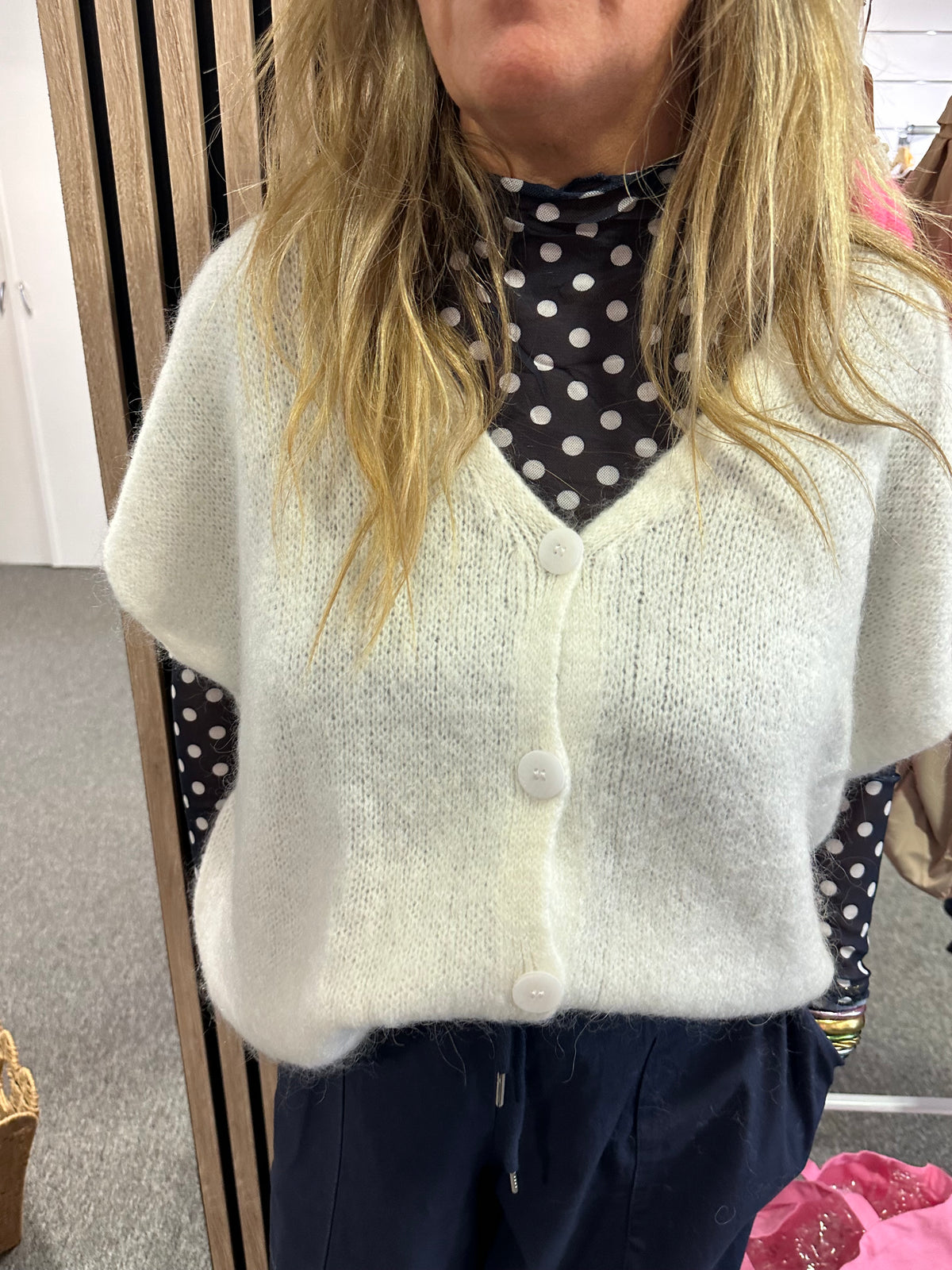 Pull veste blanc